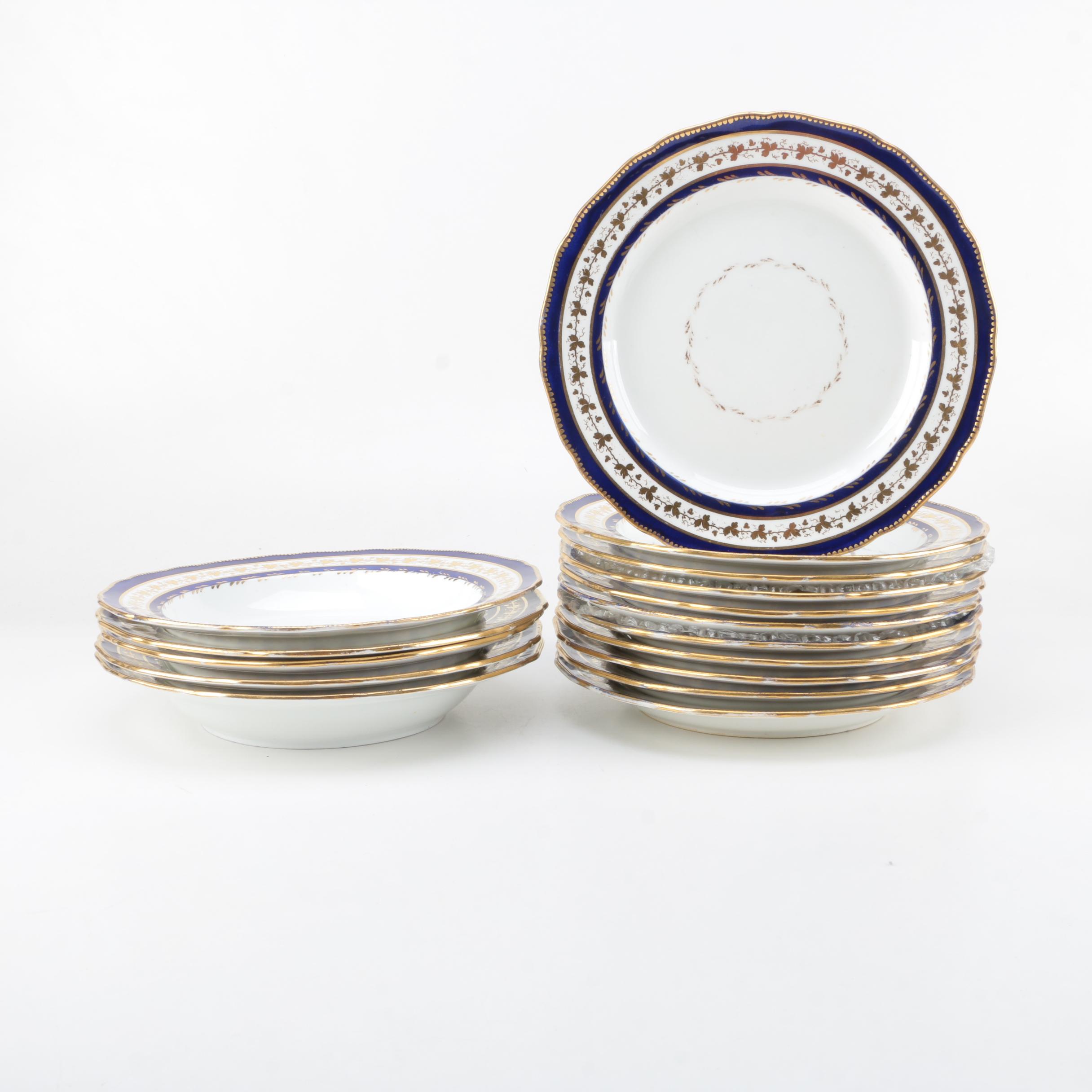 Antique Davenport Longport Staffordshire Dinner Plates and Bowls Circa 1820