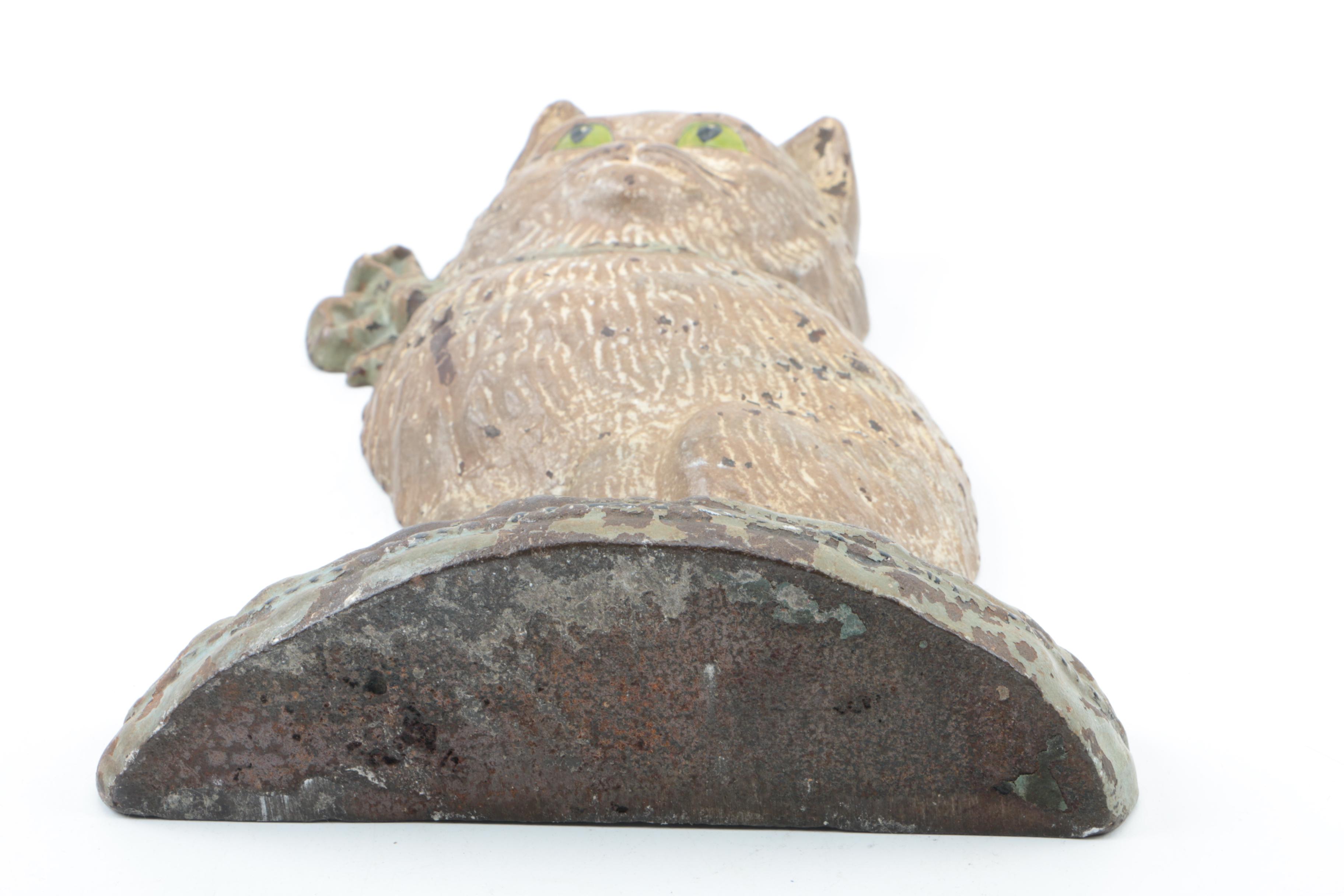 Hubley Cast Iron Cat Motif Doorstop