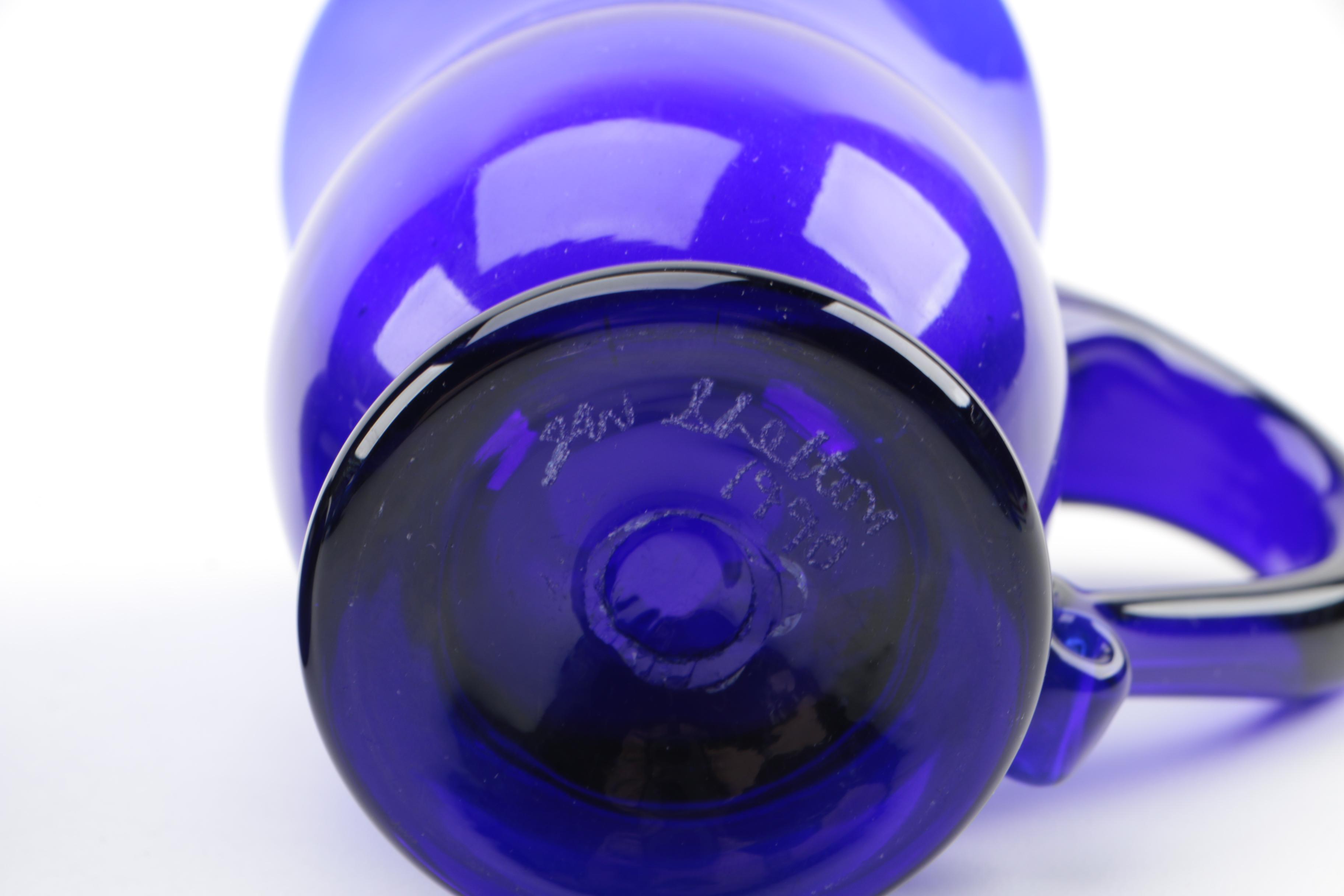 Blue Glassware Including "Beaded Block" Vase by Imperial Glass-Ohio