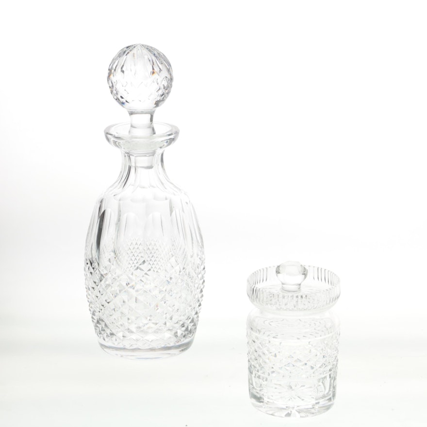 Waterford Crystal "Colleen" Decanter and Waterford Crystal Honey Jar