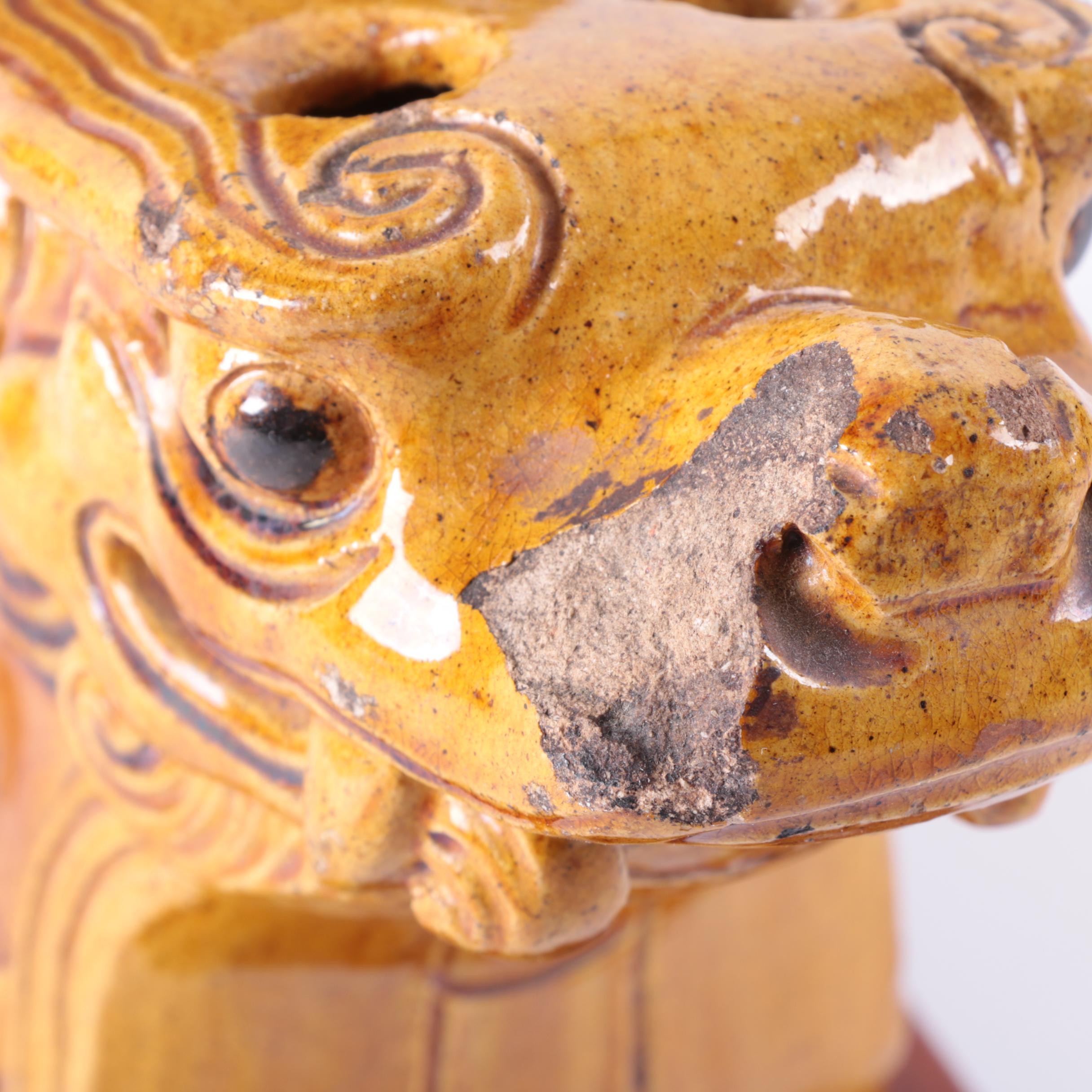 Vintage Chinese Dragon Roof Tile Sculpture