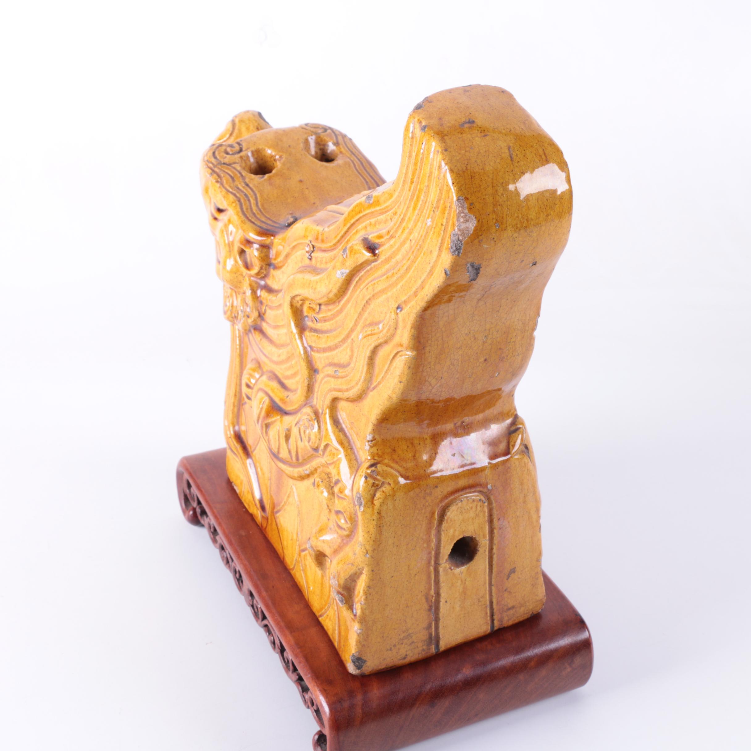 Vintage Chinese Dragon Roof Tile Sculpture