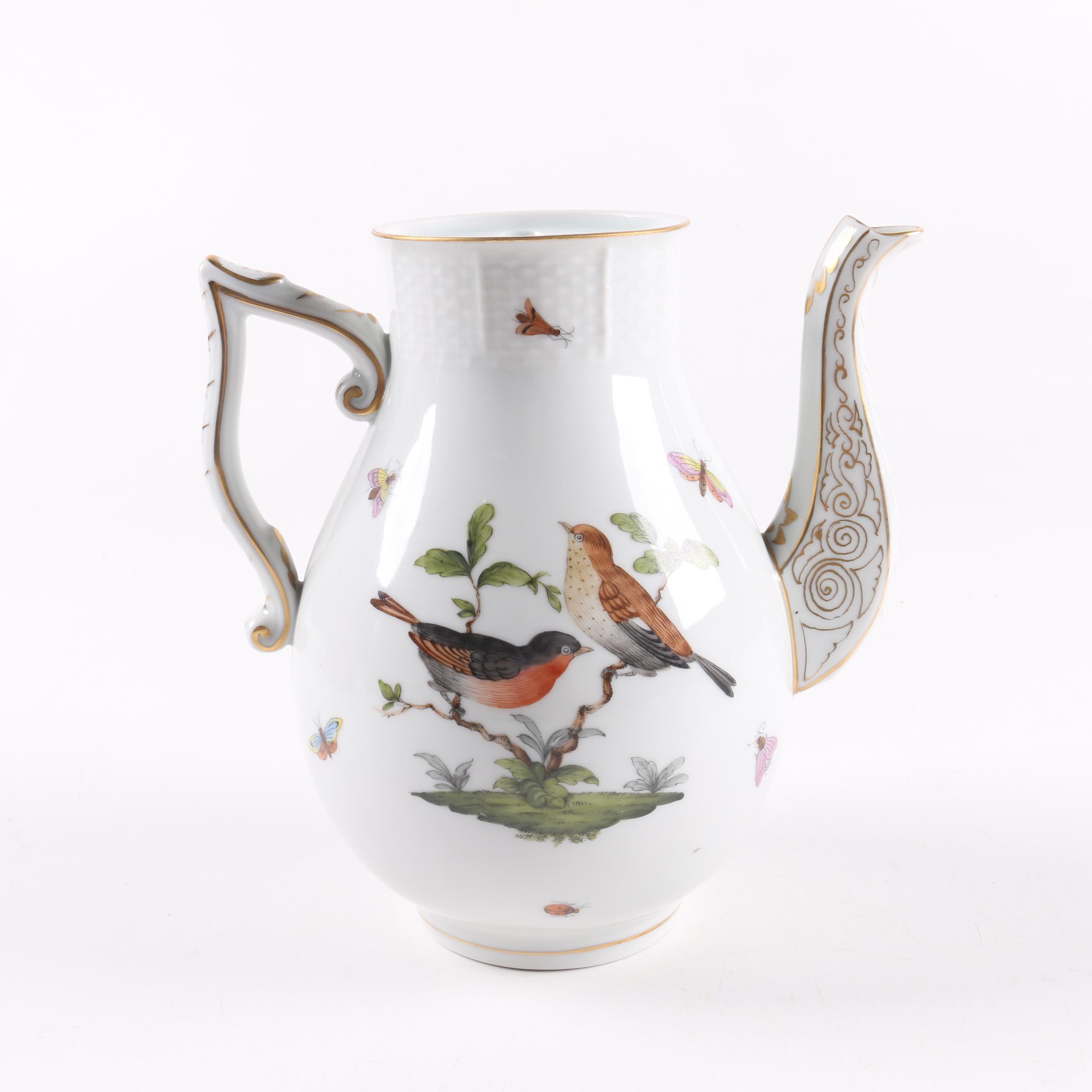 Herend Hungary "Rothschild Bird" Coffee Pot and Lids