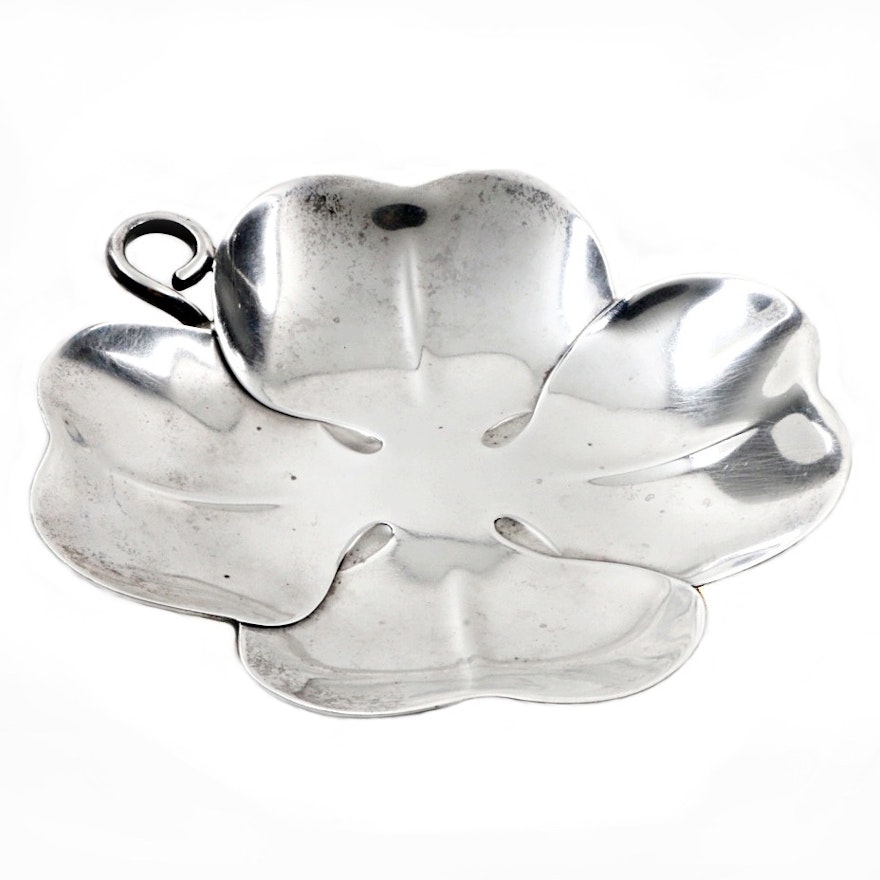 Vintage Tiffany & Co. Sterling Silver Four Leaf Clover Dish