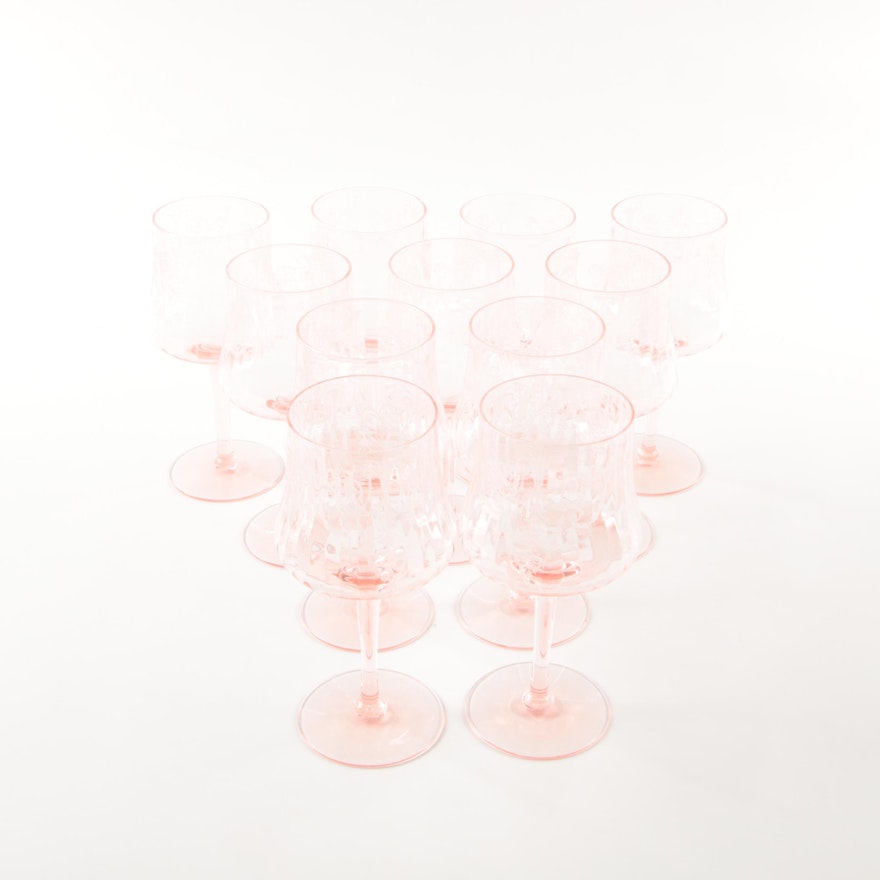 Pink Depression Glass Wine Glasses