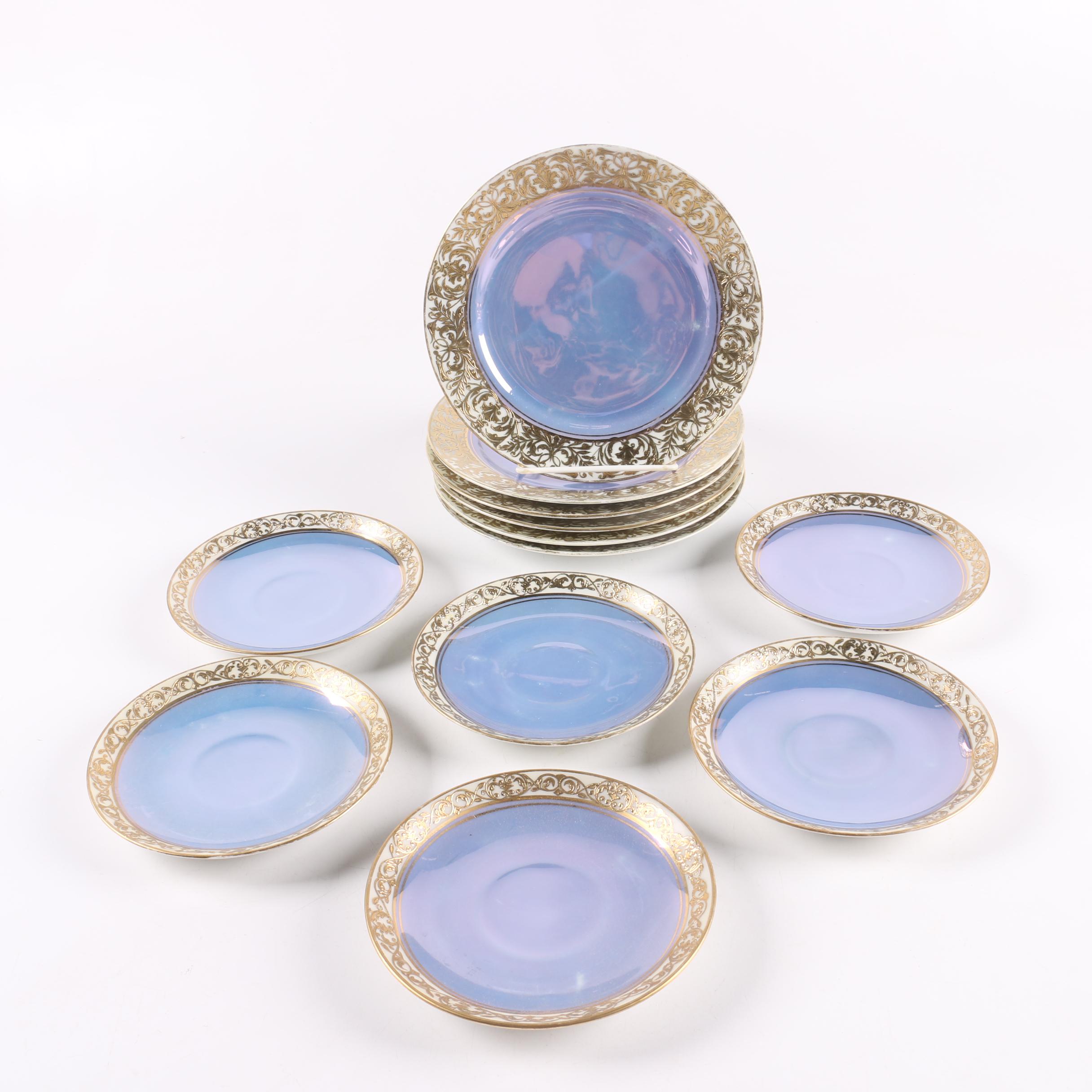 Noritake Blue and Orange Lustreware Tableware