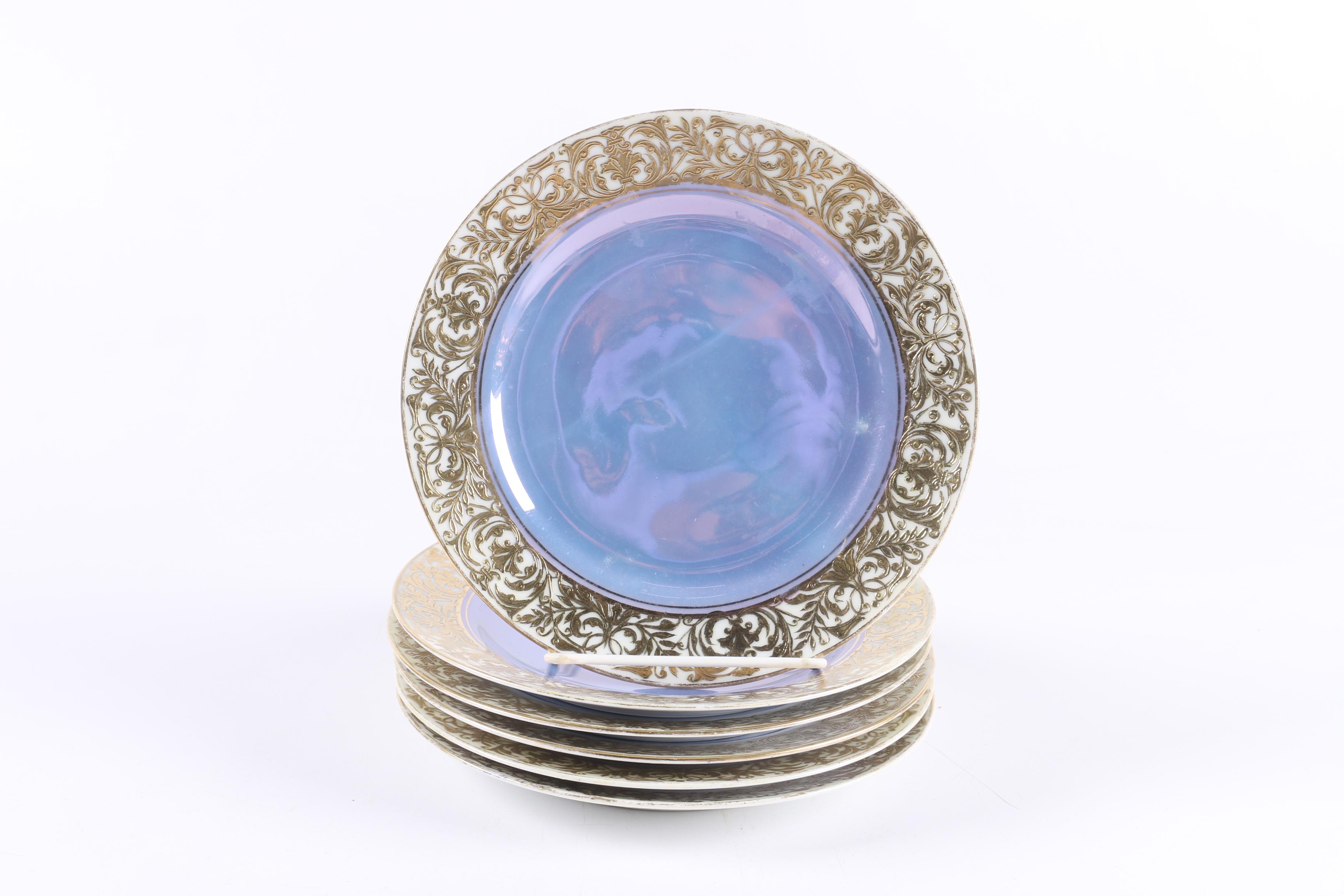 Noritake Blue and Orange Lustreware Tableware