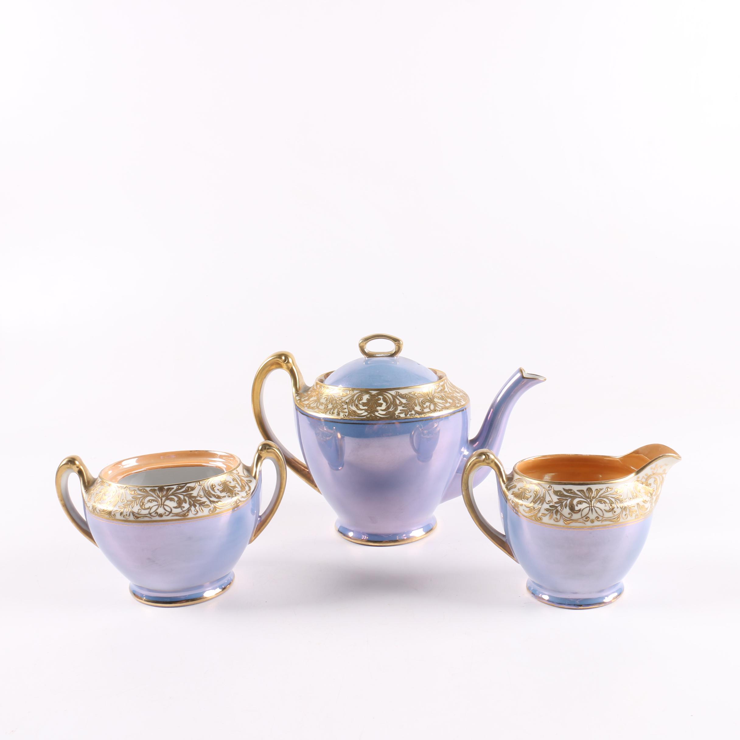 Noritake Blue and Orange Lustreware Tableware