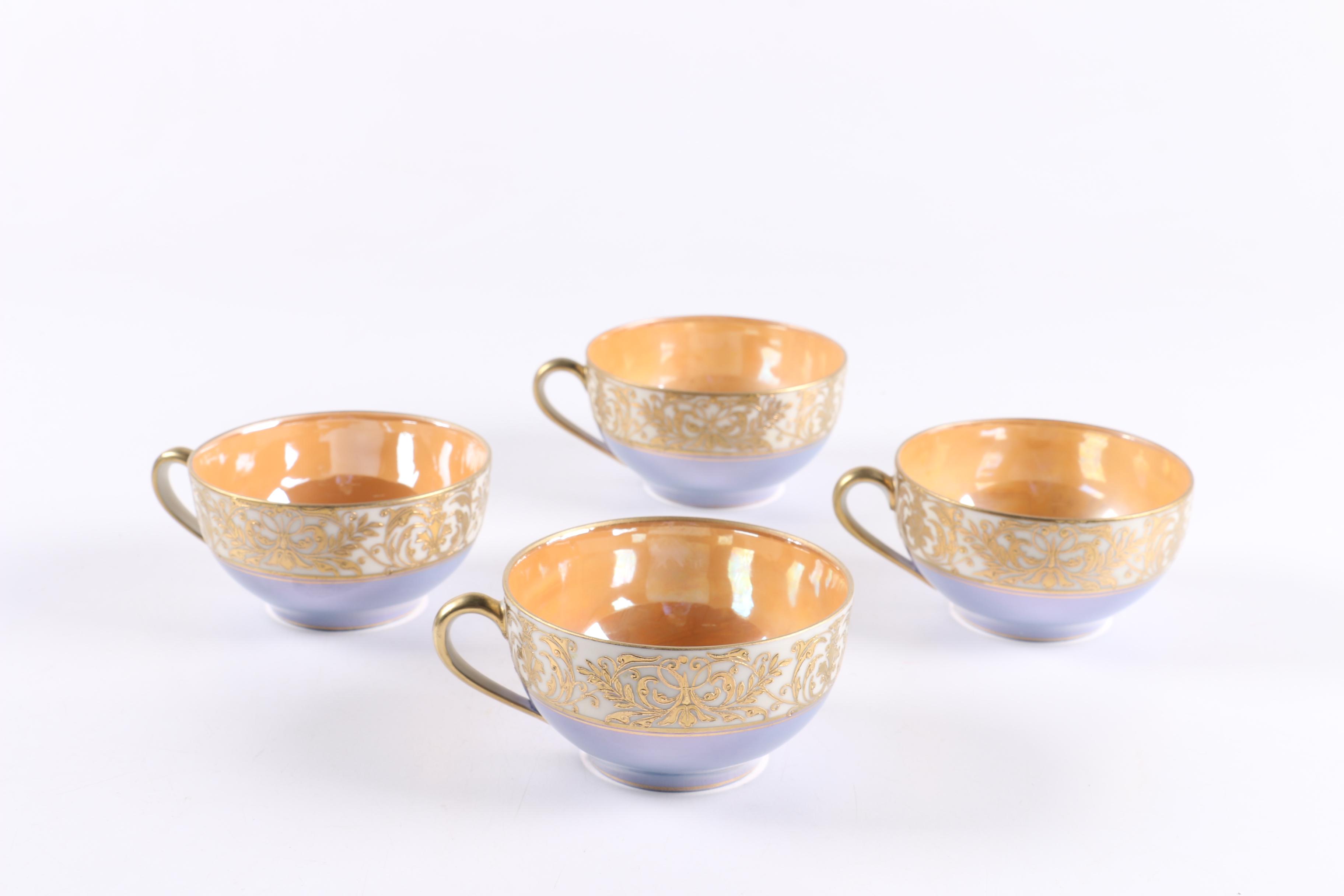 Noritake Blue and Orange Lustreware Tableware