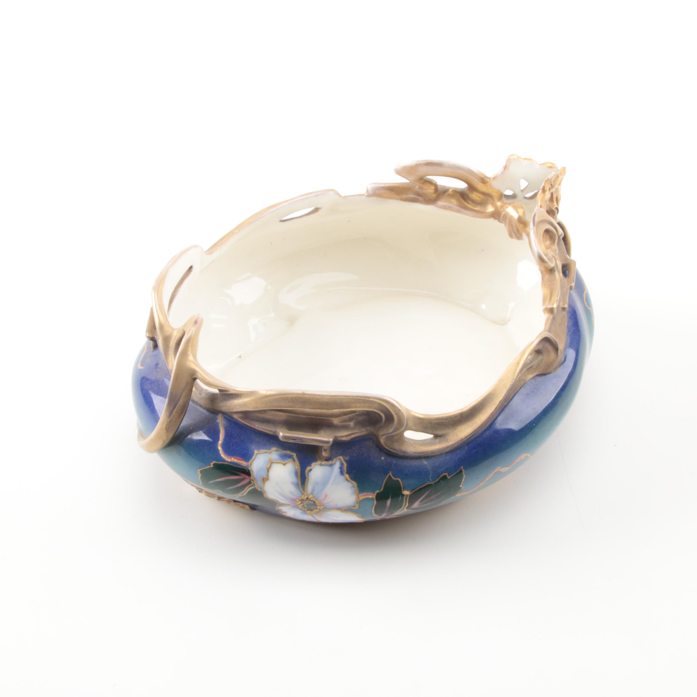 Art Nouveau Carl Knoll Porcelain Centerpiece Bowl