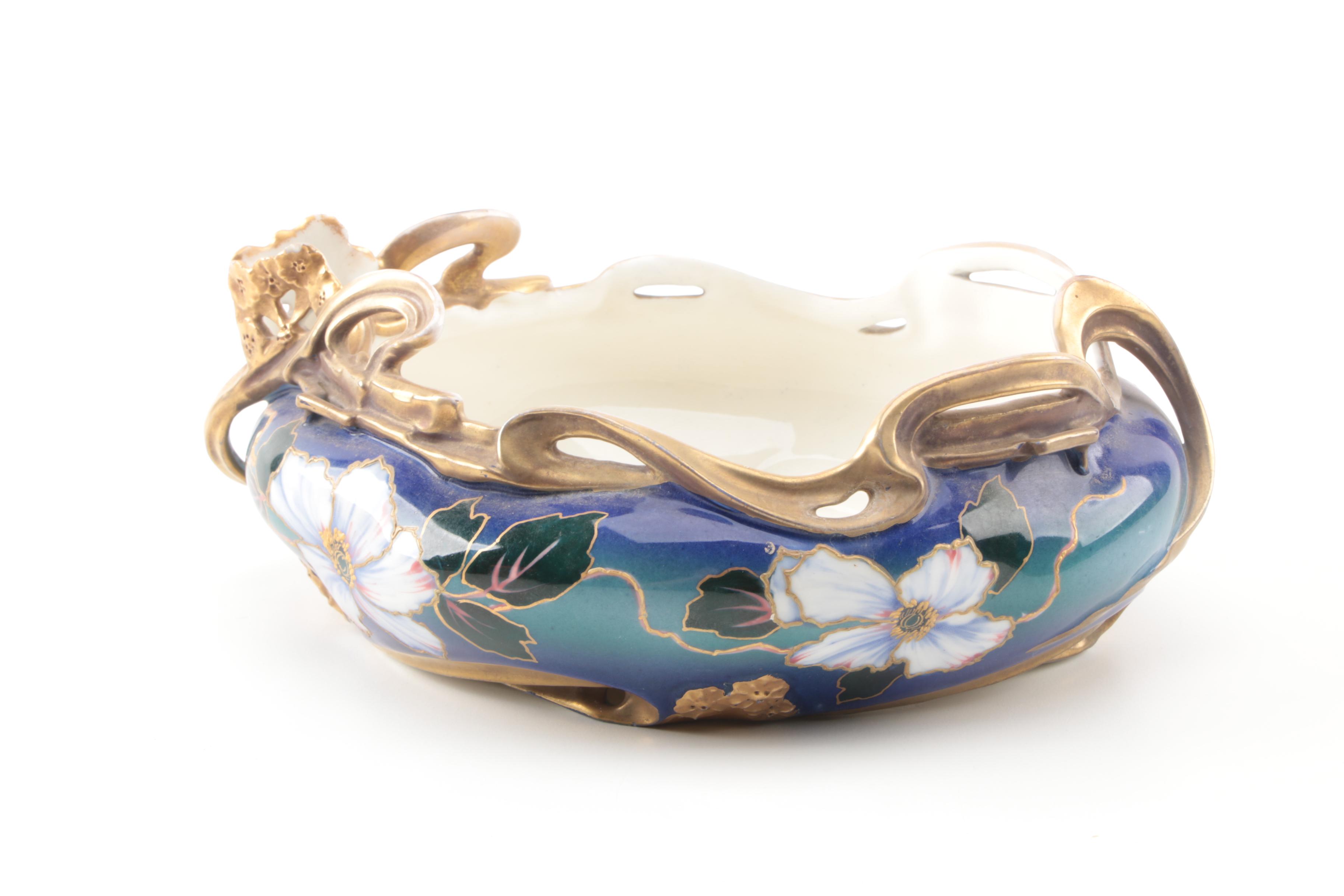 Art Nouveau Carl Knoll Porcelain Centerpiece Bowl