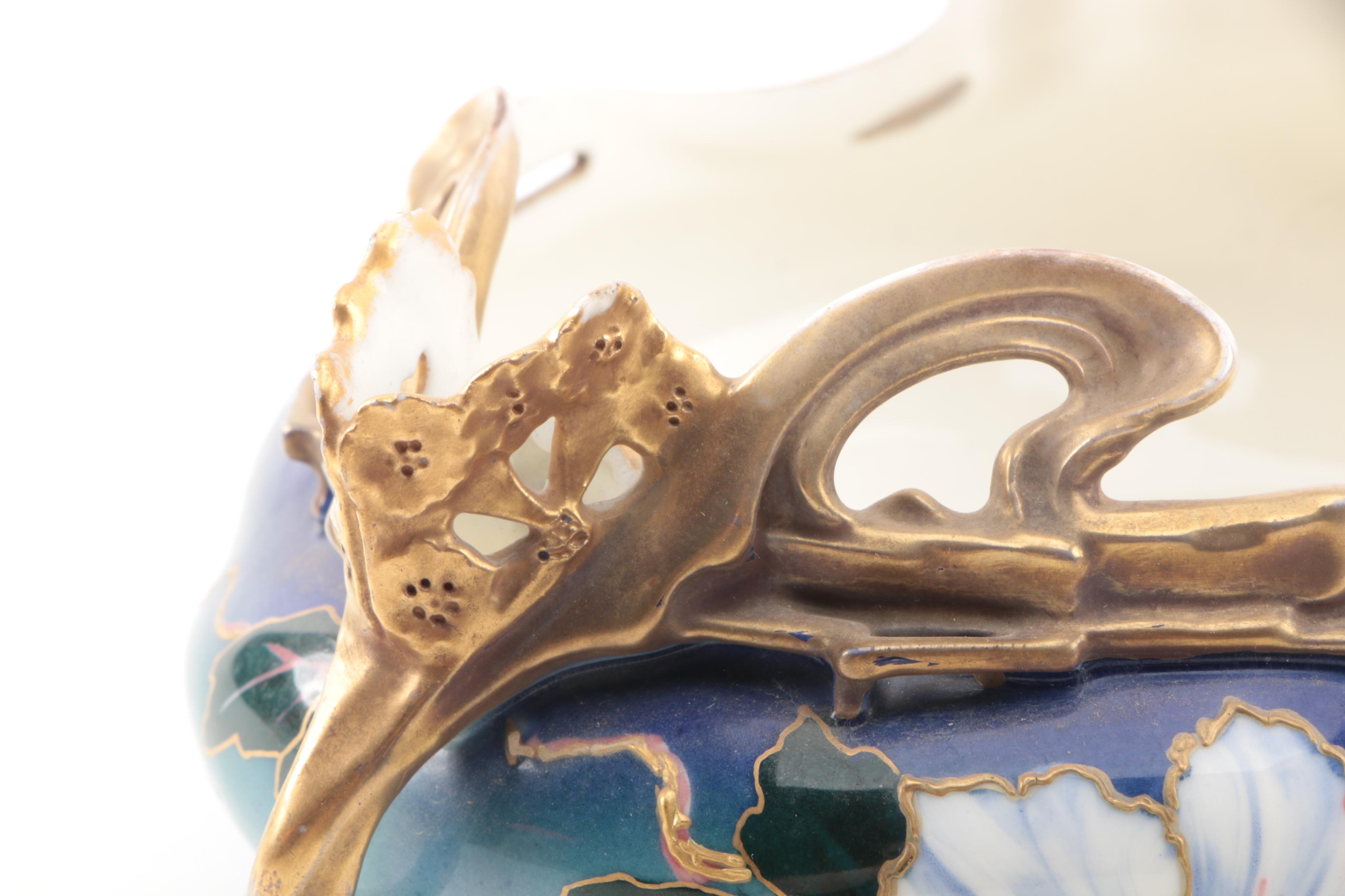 Art Nouveau Carl Knoll Porcelain Centerpiece Bowl