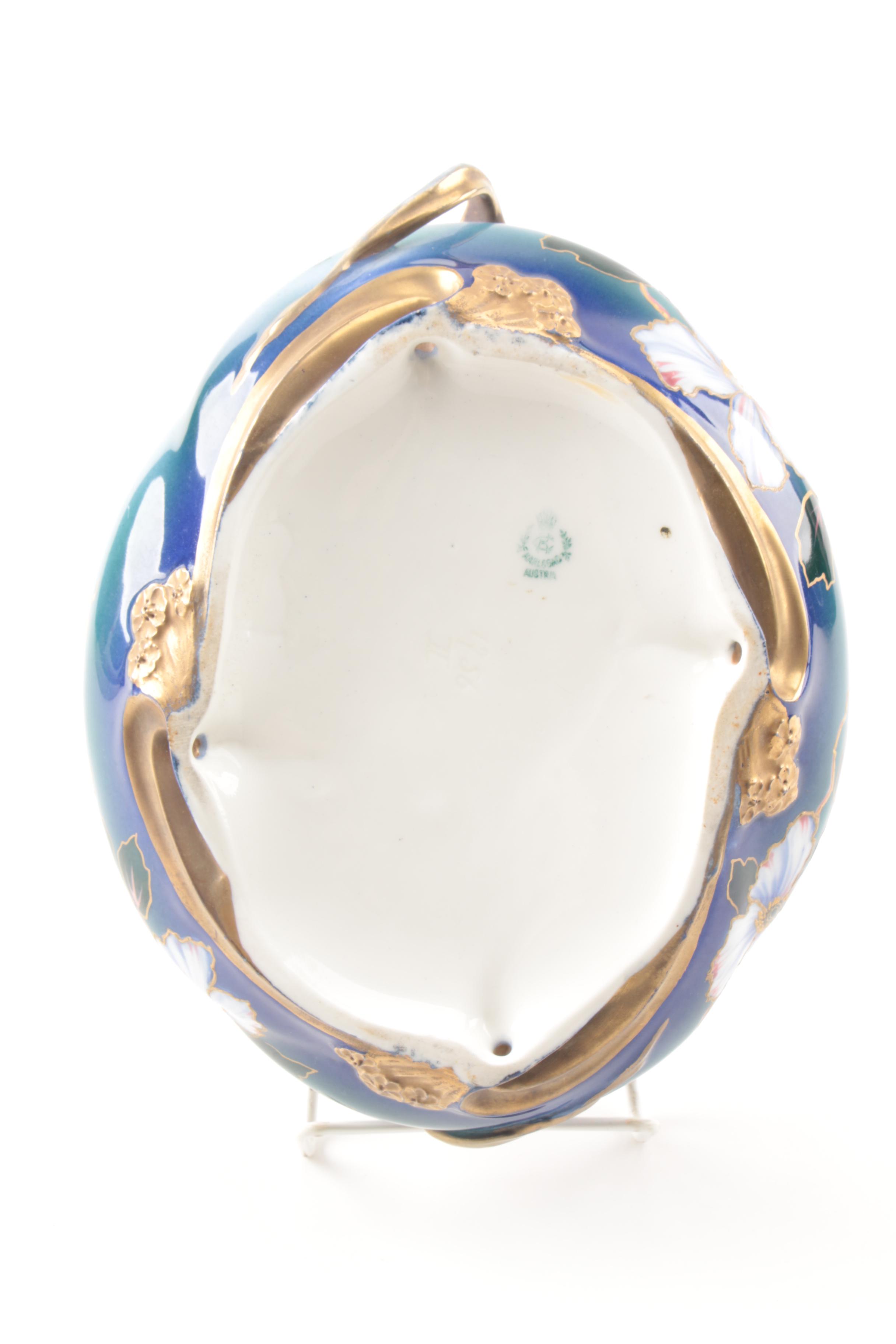 Art Nouveau Carl Knoll Porcelain Centerpiece Bowl