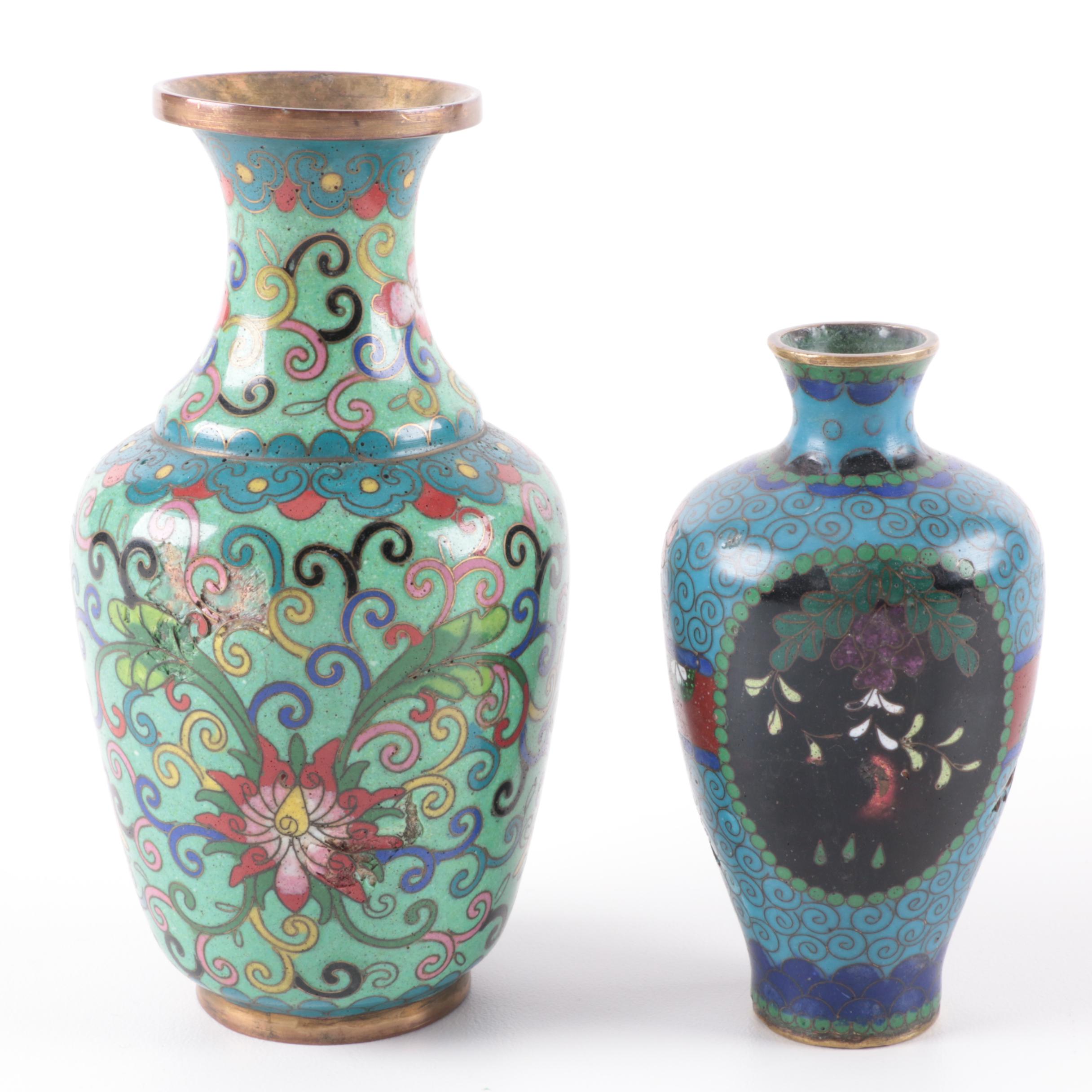 Three Chinese Cloisonné Vases