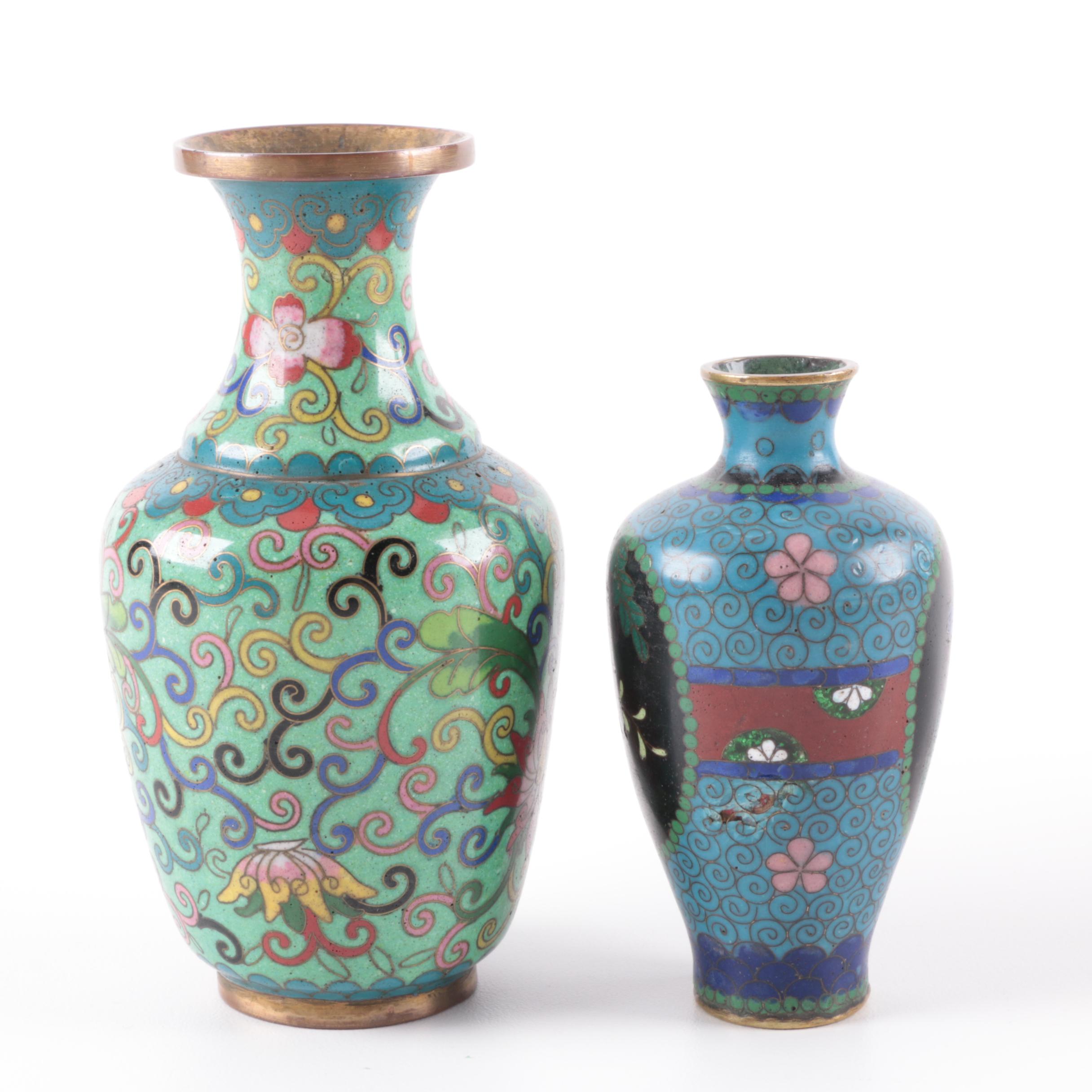 Three Chinese Cloisonné Vases