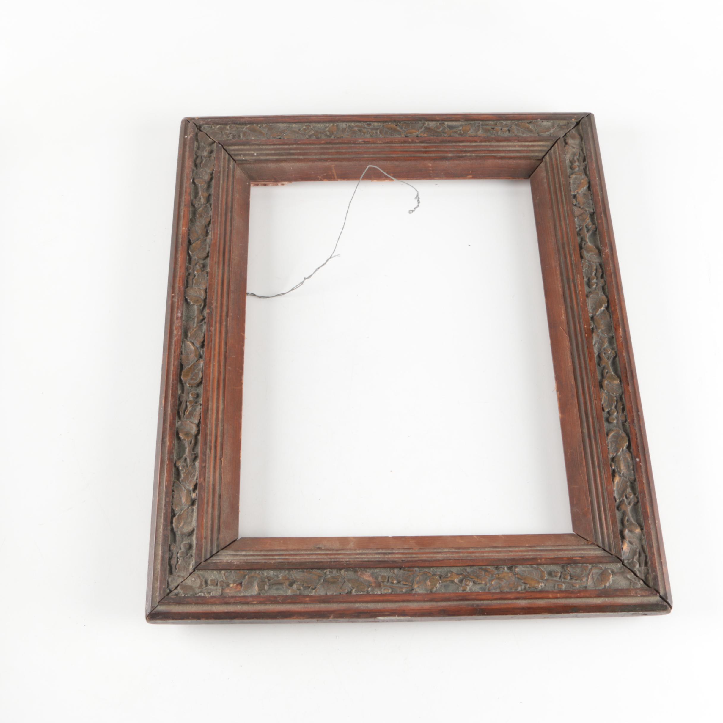 Rustic Wooden Slat Shelf, Frame and Wall Art