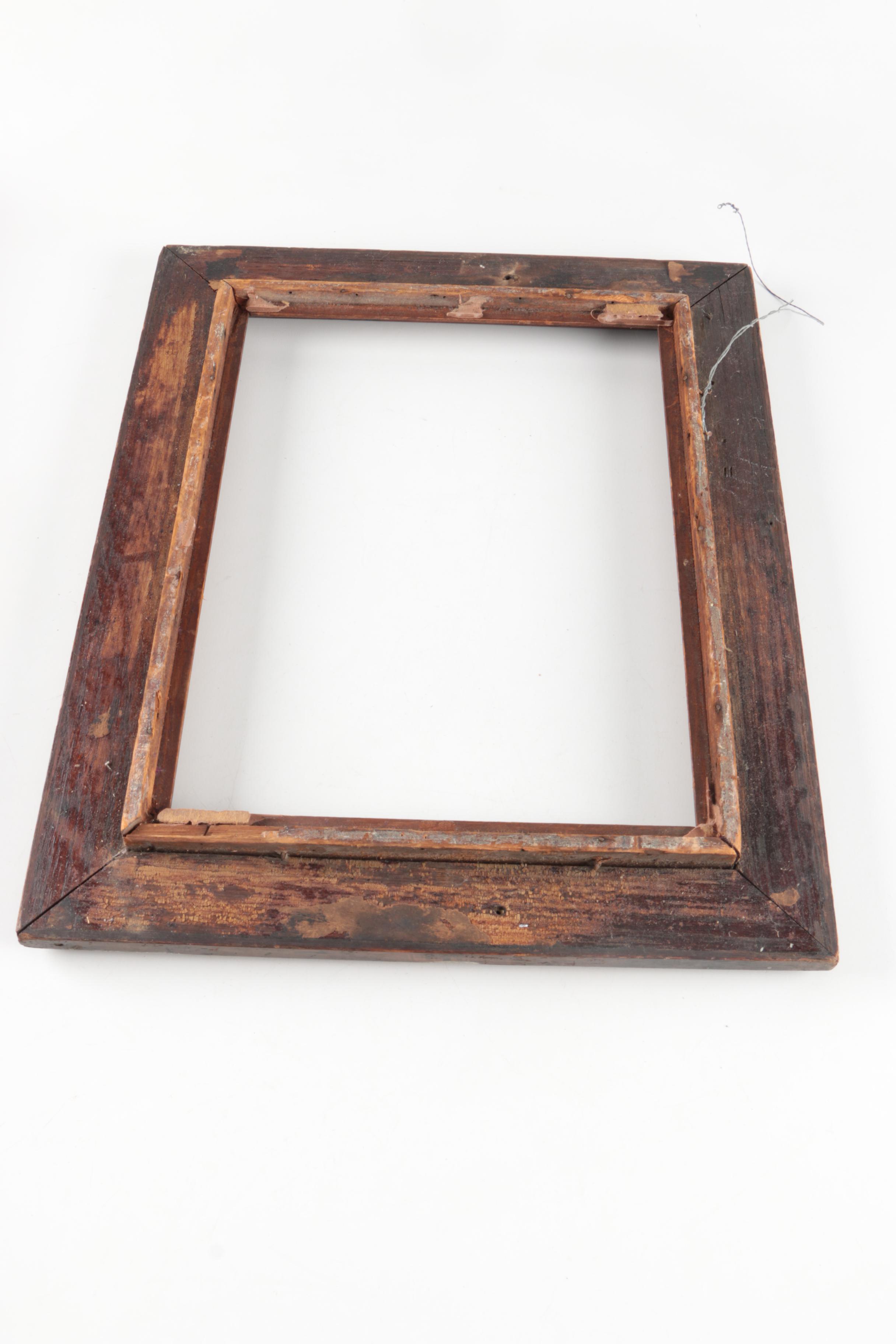 Rustic Wooden Slat Shelf, Frame and Wall Art