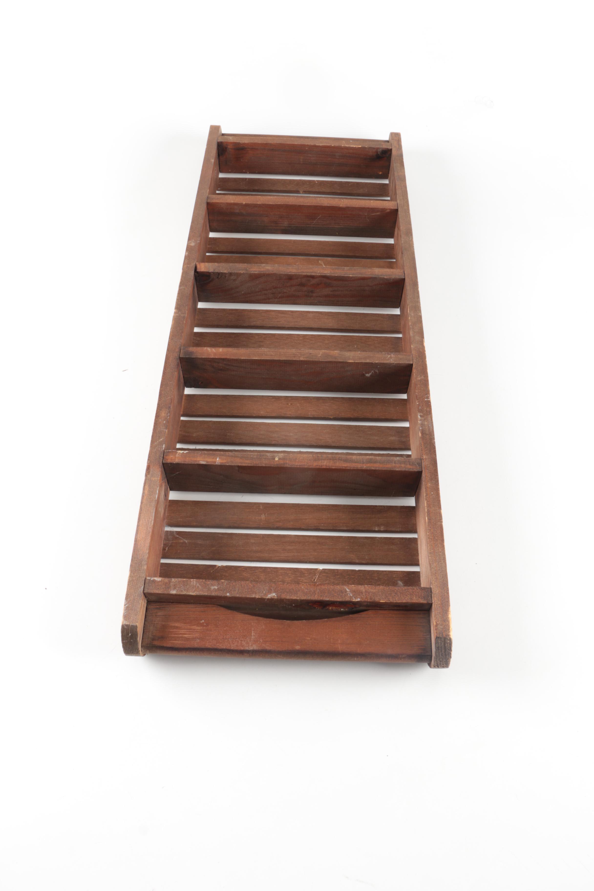 Rustic Wooden Slat Shelf, Frame and Wall Art