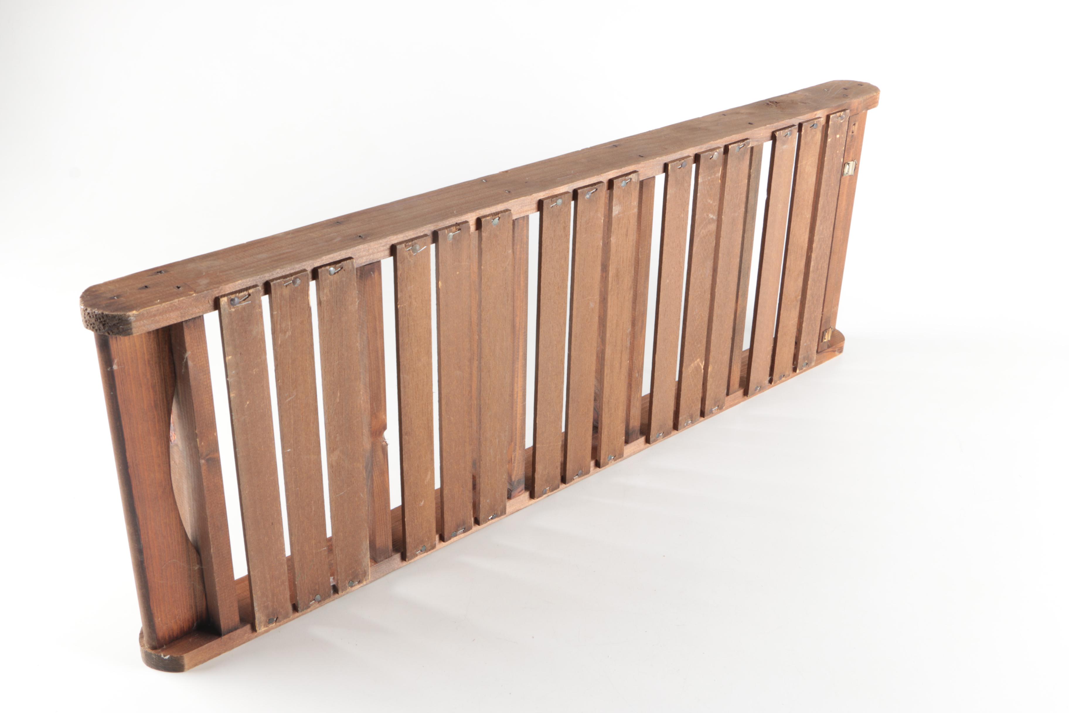 Rustic Wooden Slat Shelf, Frame and Wall Art