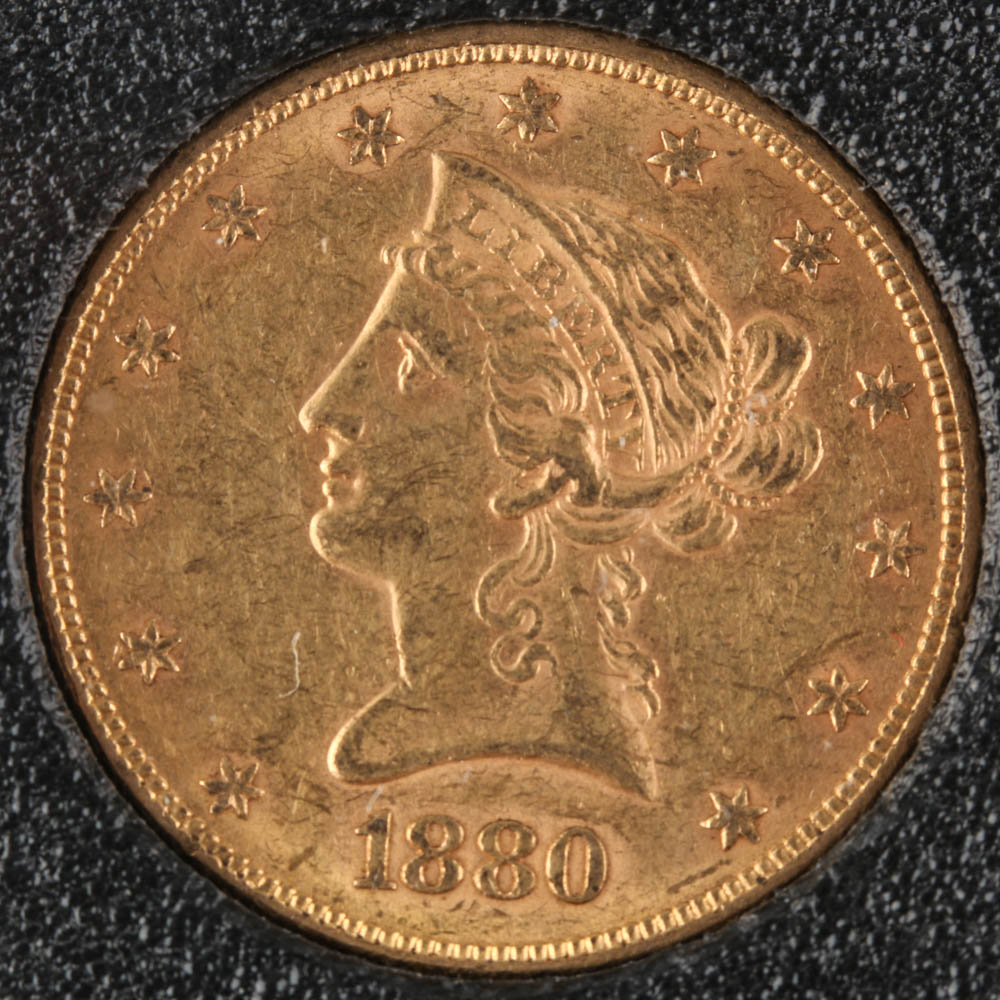 1880 Liberty Head $10 Eagle Gold Coin