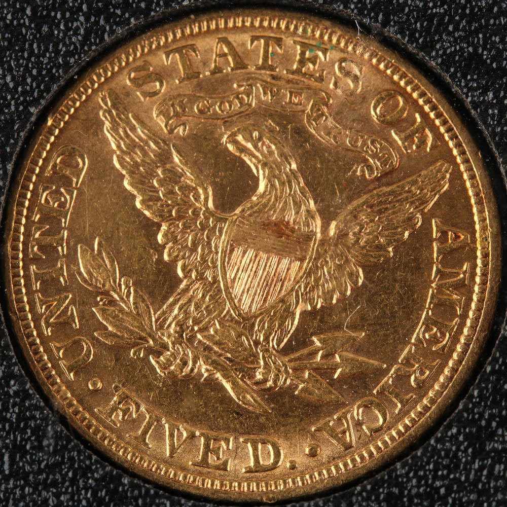 1902 Liberty Head $5 Half Eagle Gold Coin