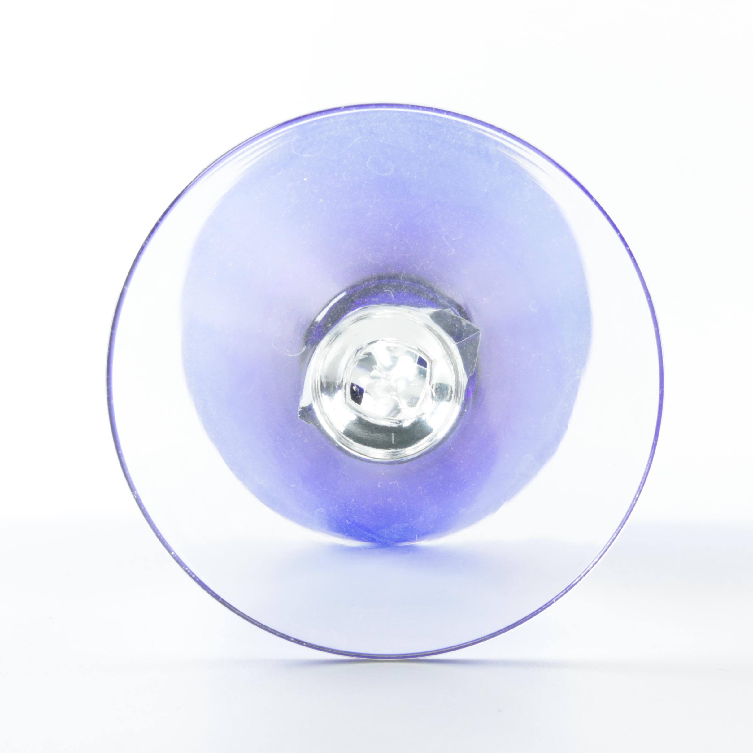 Cobalt Blue and Clear Glass Stemware