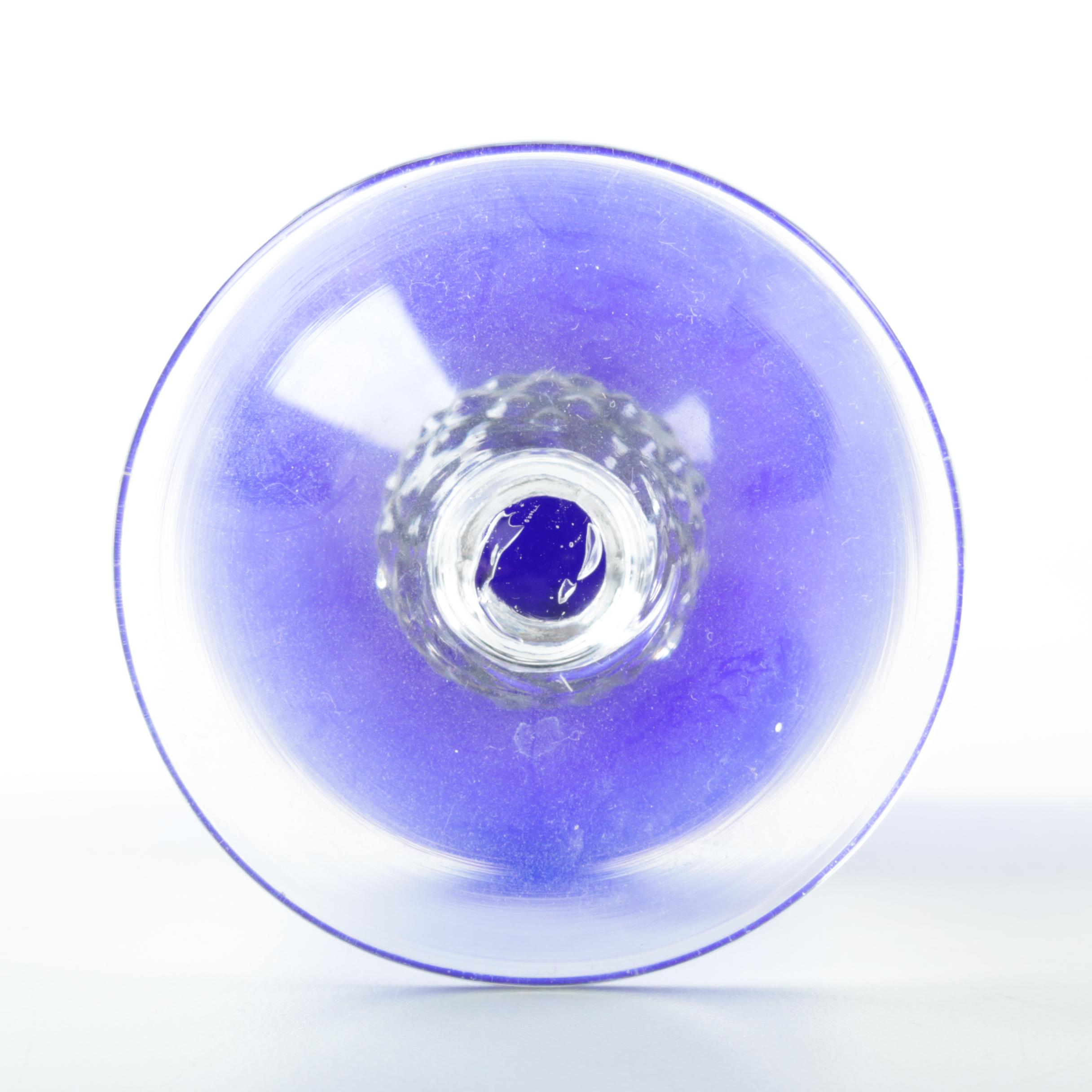 Cobalt Blue and Clear Glass Stemware