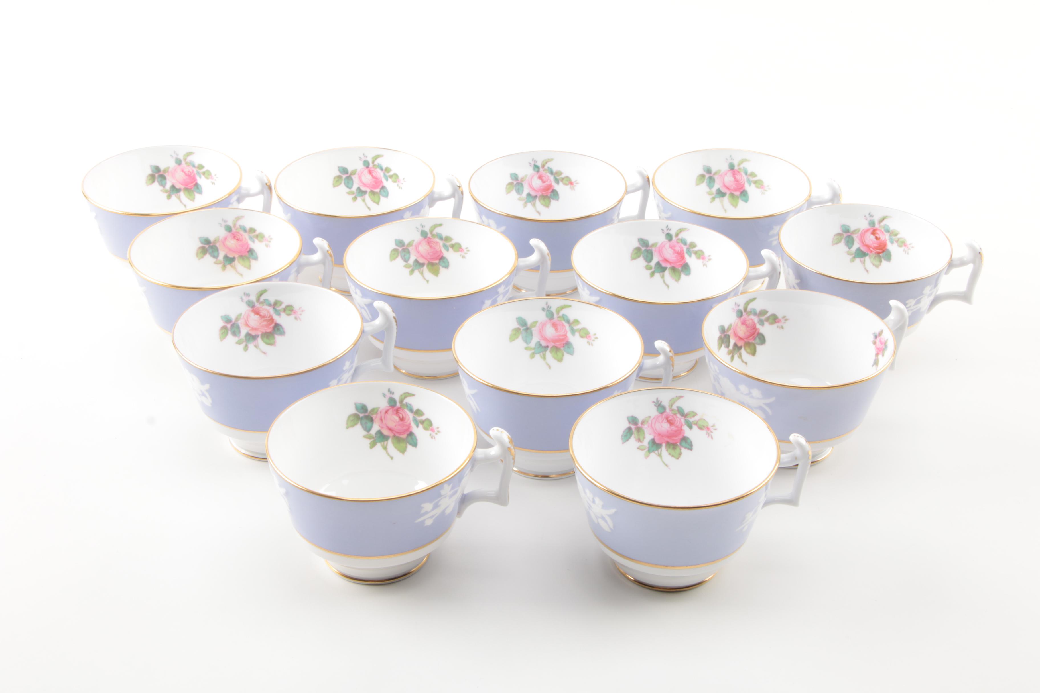 Vintage Copeland Spode "Maritime Rose" Porcelain Teacups and Saucers