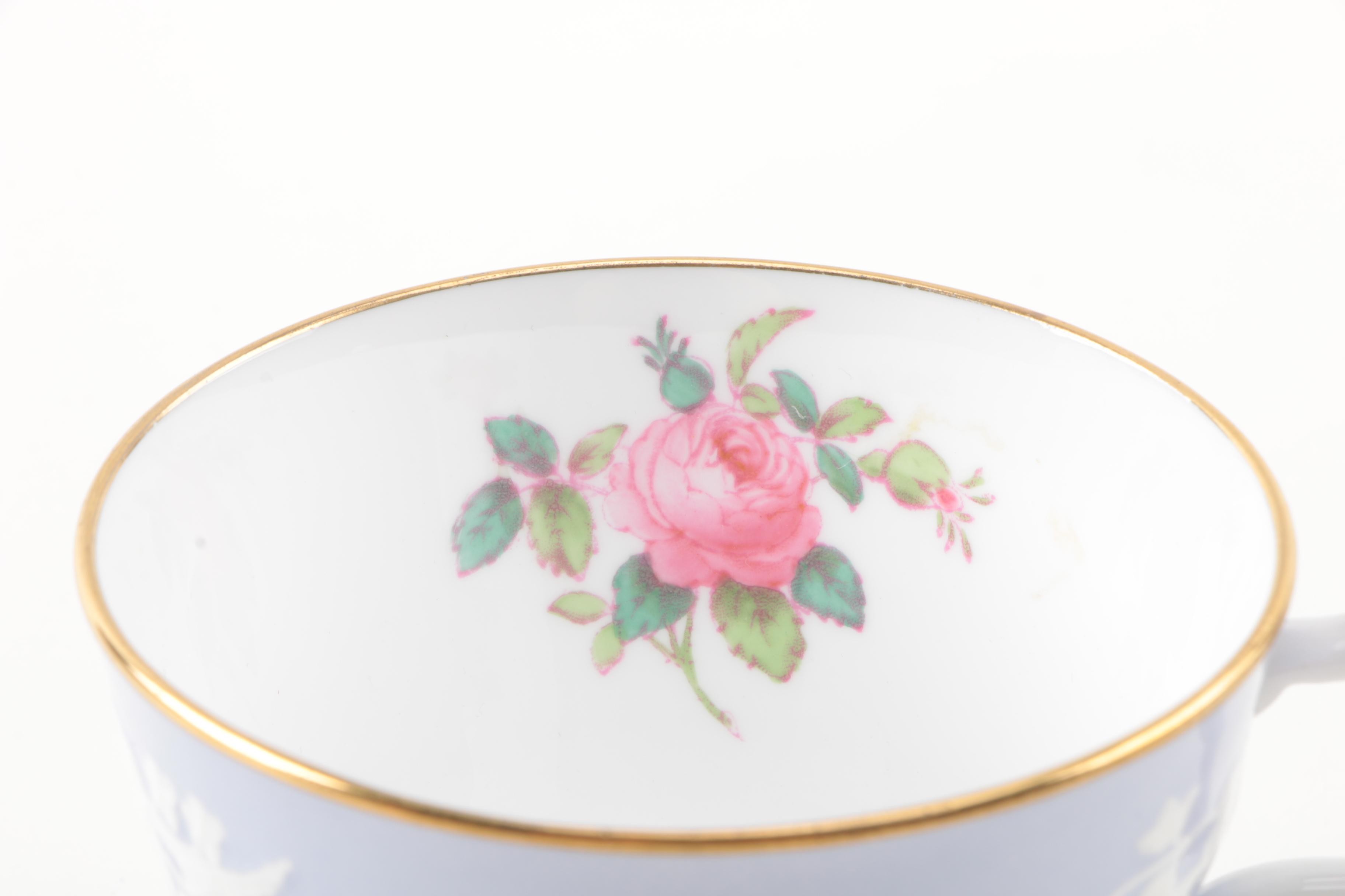 Vintage Copeland Spode "Maritime Rose" Porcelain Teacups and Saucers