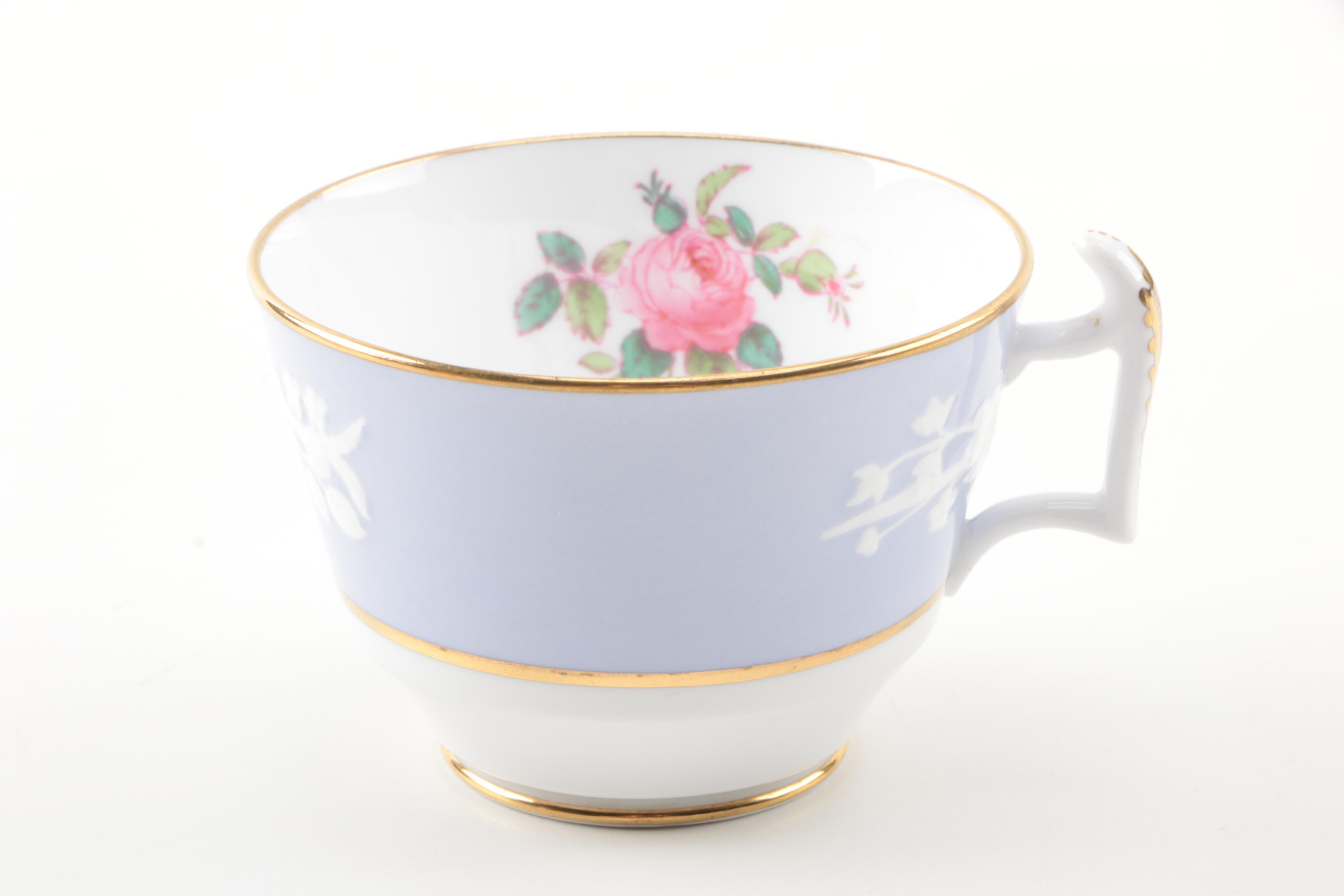 Vintage Copeland Spode "Maritime Rose" Porcelain Teacups and Saucers