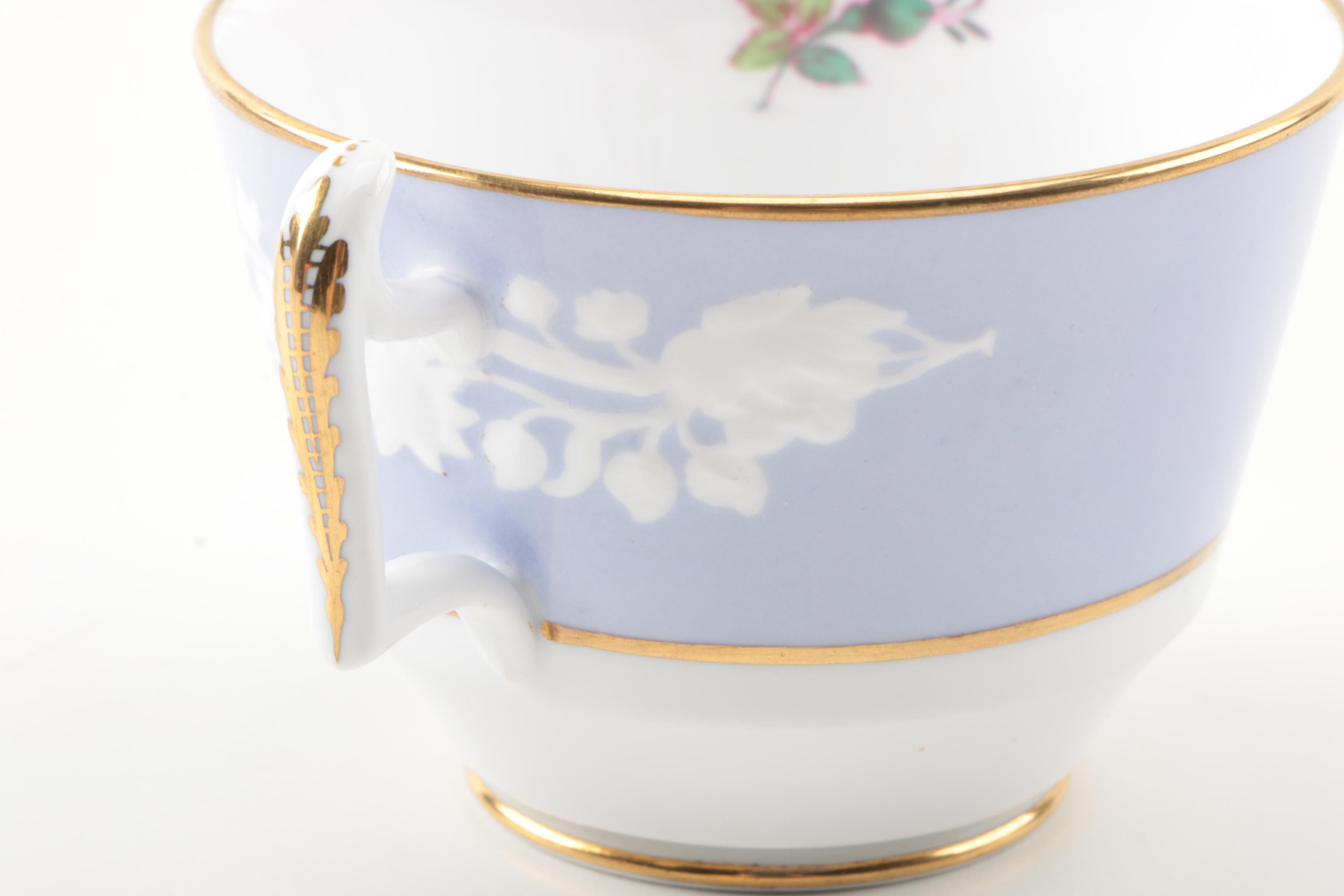 Vintage Copeland Spode "Maritime Rose" Porcelain Teacups and Saucers