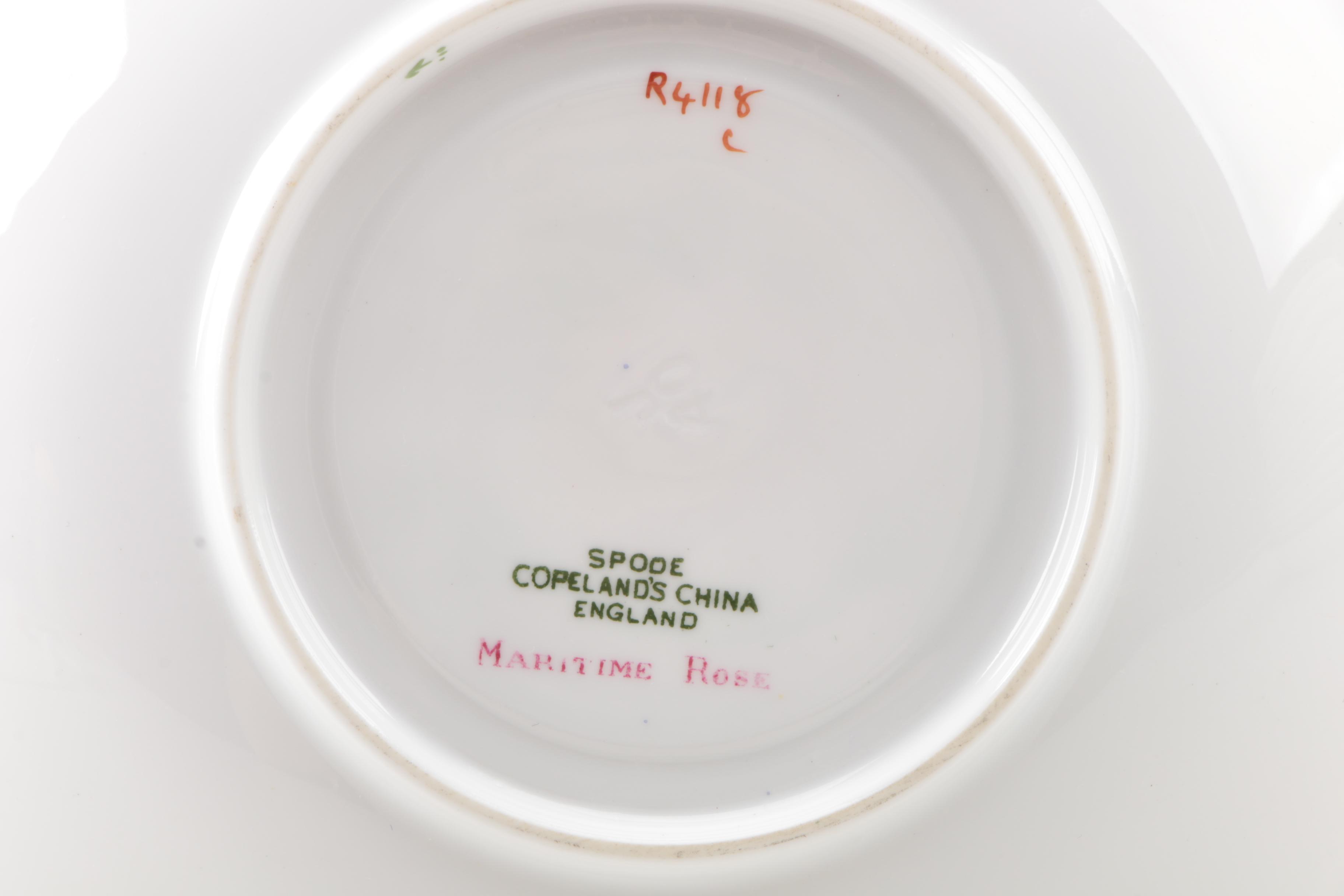 Vintage Copeland Spode "Maritime Rose" Porcelain Teacups and Saucers