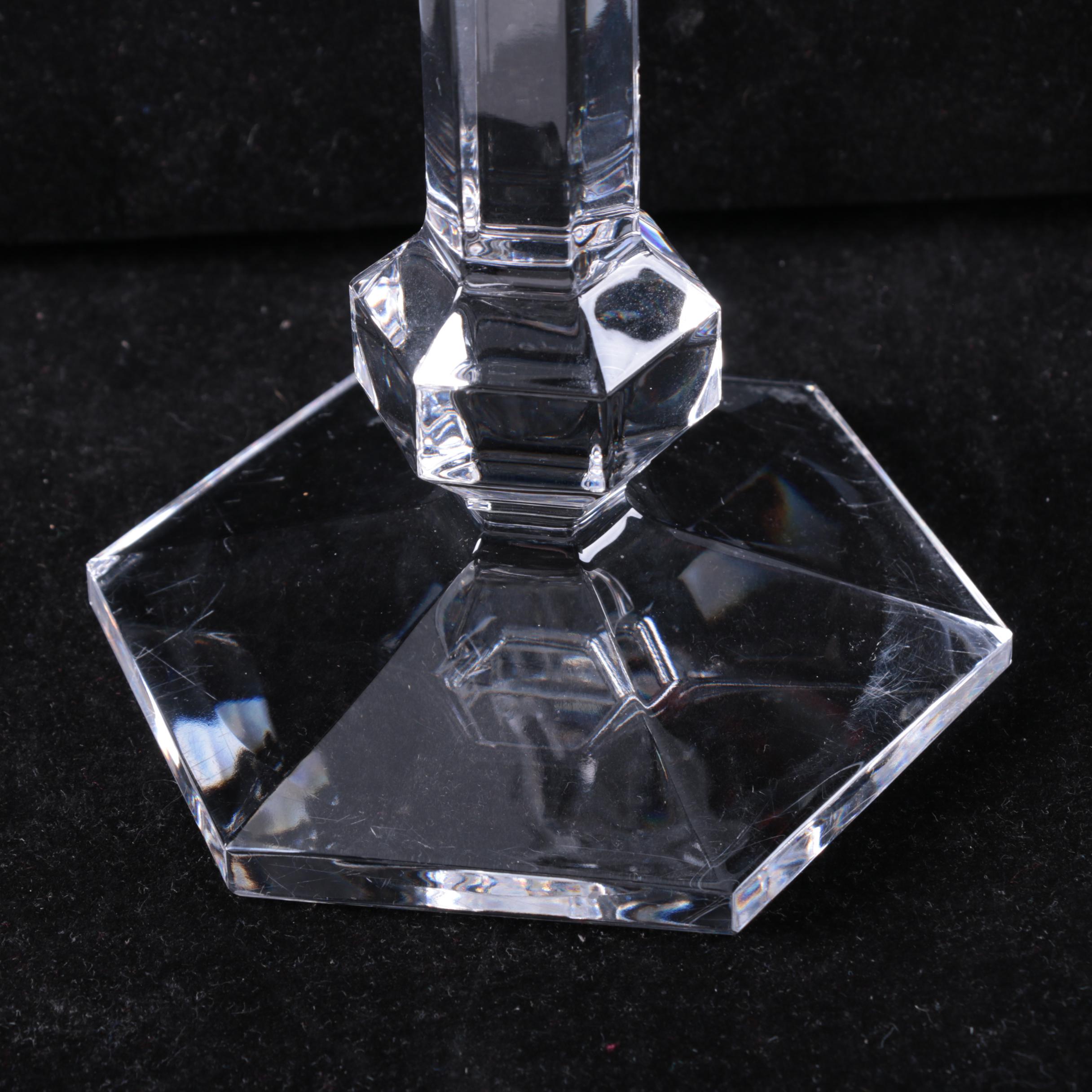 Val St. Lambert "Gardenia" Crystal Candlestick
