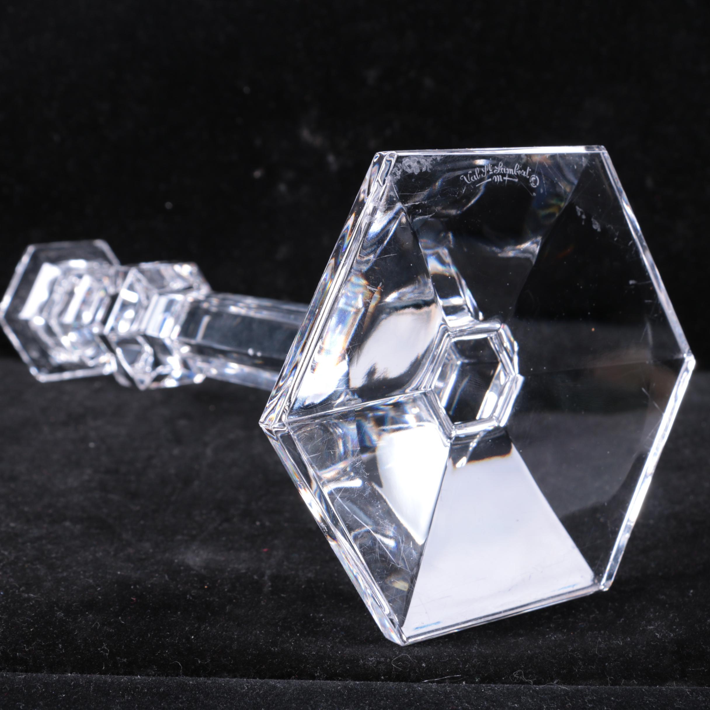 Val St. Lambert "Gardenia" Crystal Candlestick