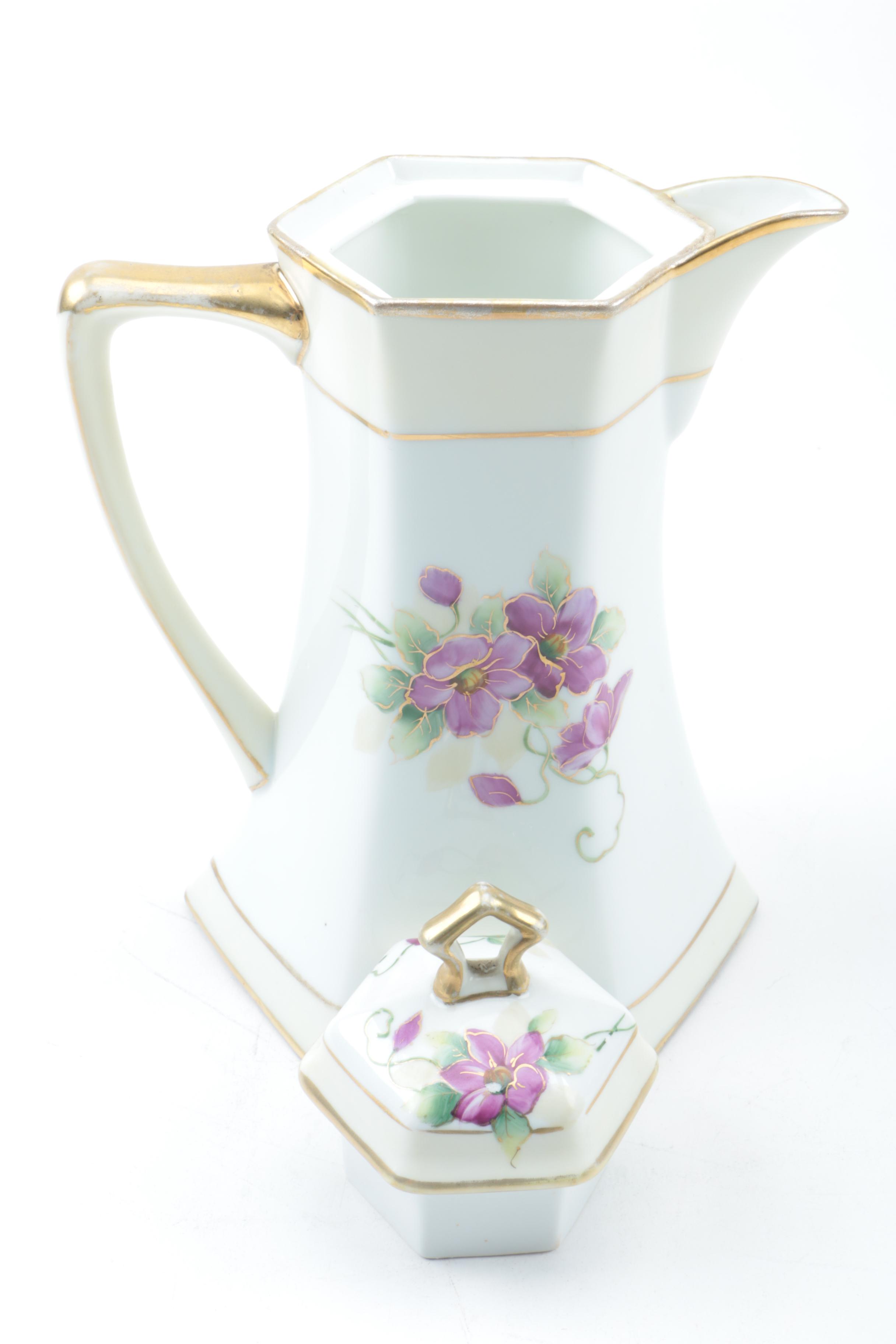 Vintage Nippon Purple Floral Tea Service