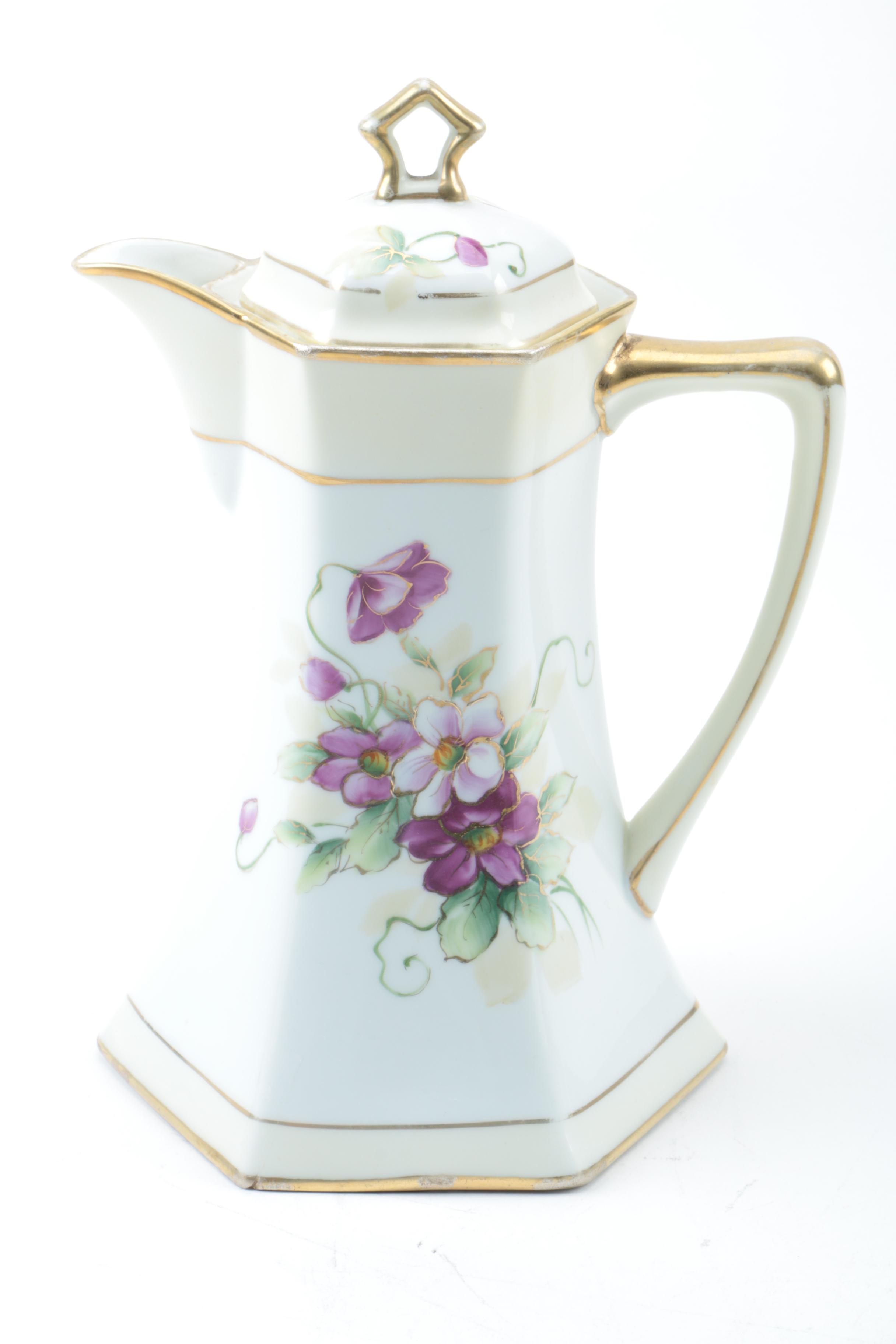 Vintage Nippon Purple Floral Tea Service