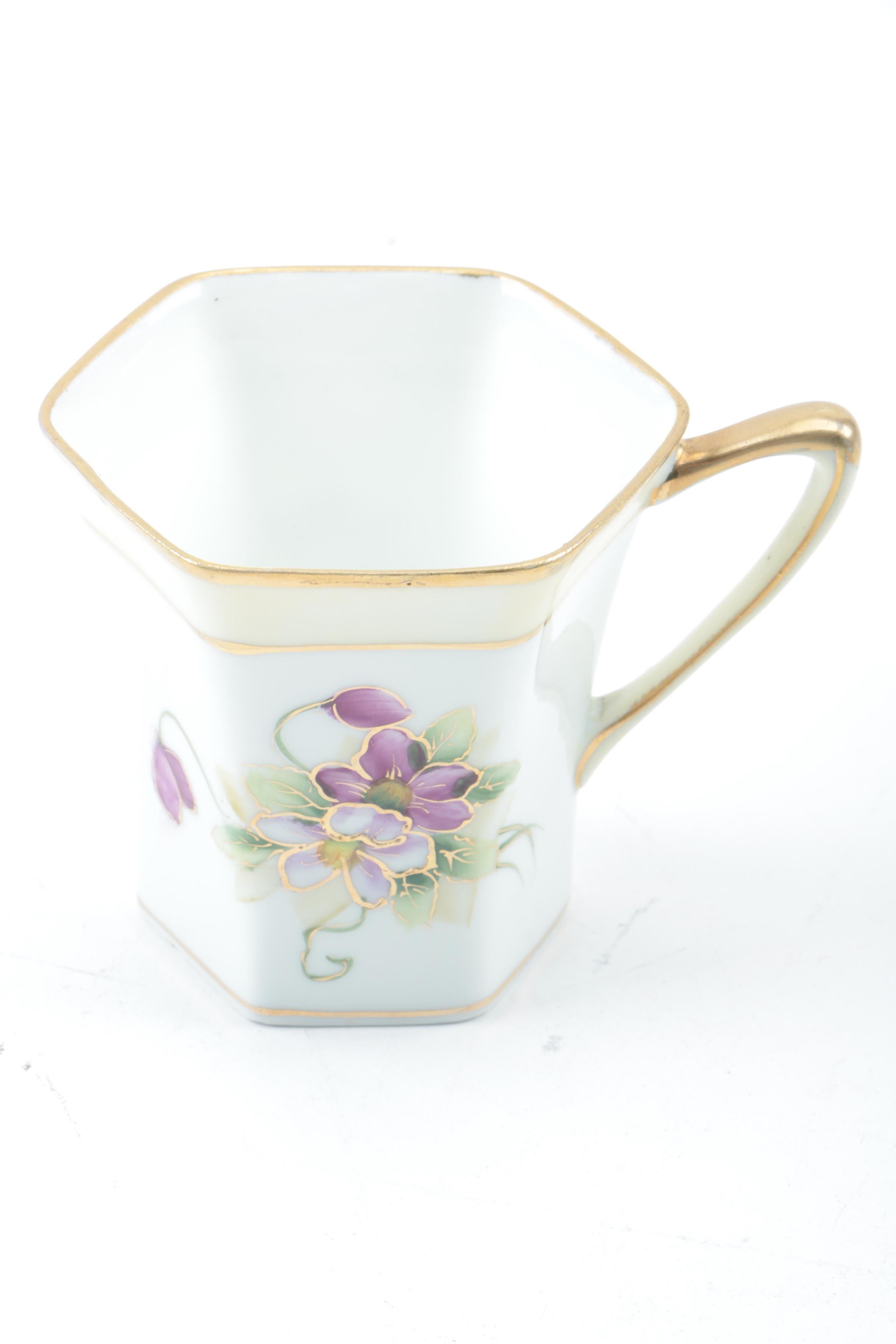 Vintage Nippon Purple Floral Tea Service