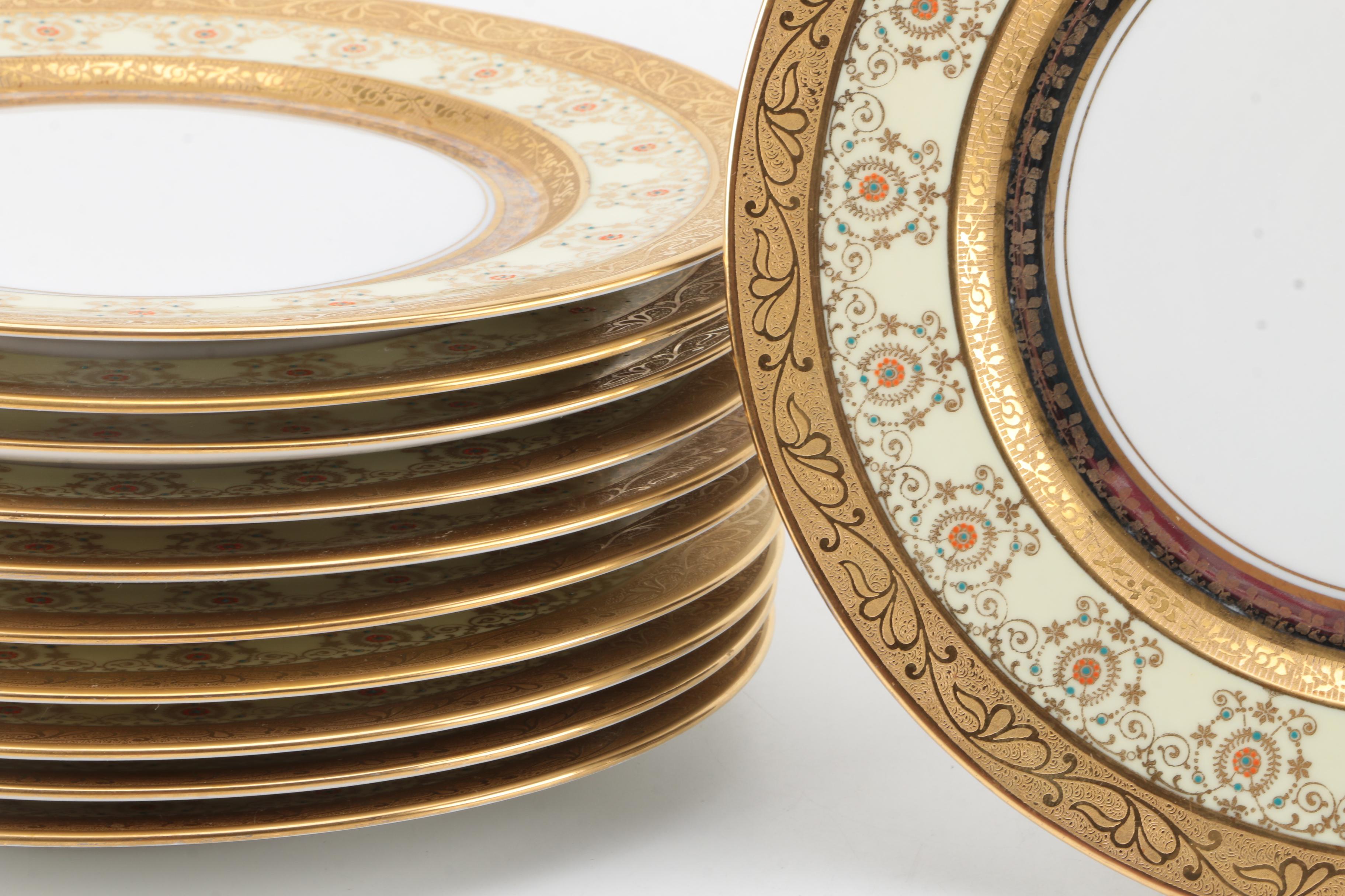 1930s Heinrich & Co. Porcelain Dinner Plates