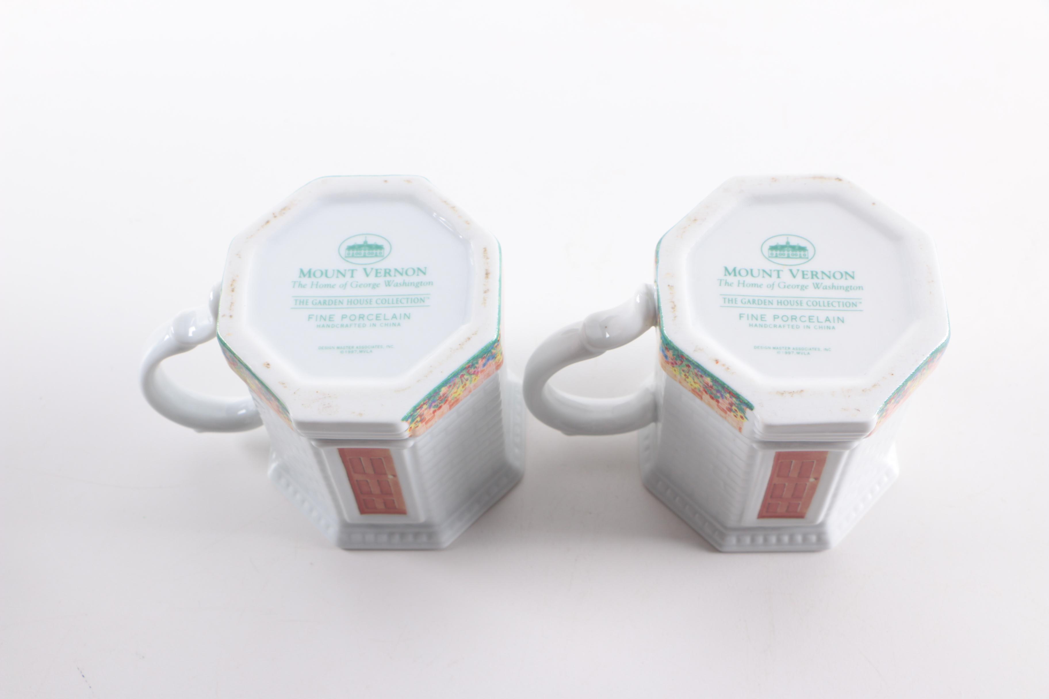 Mount Vernon "The Garden House Collection" Porcelain Mugs and Jar