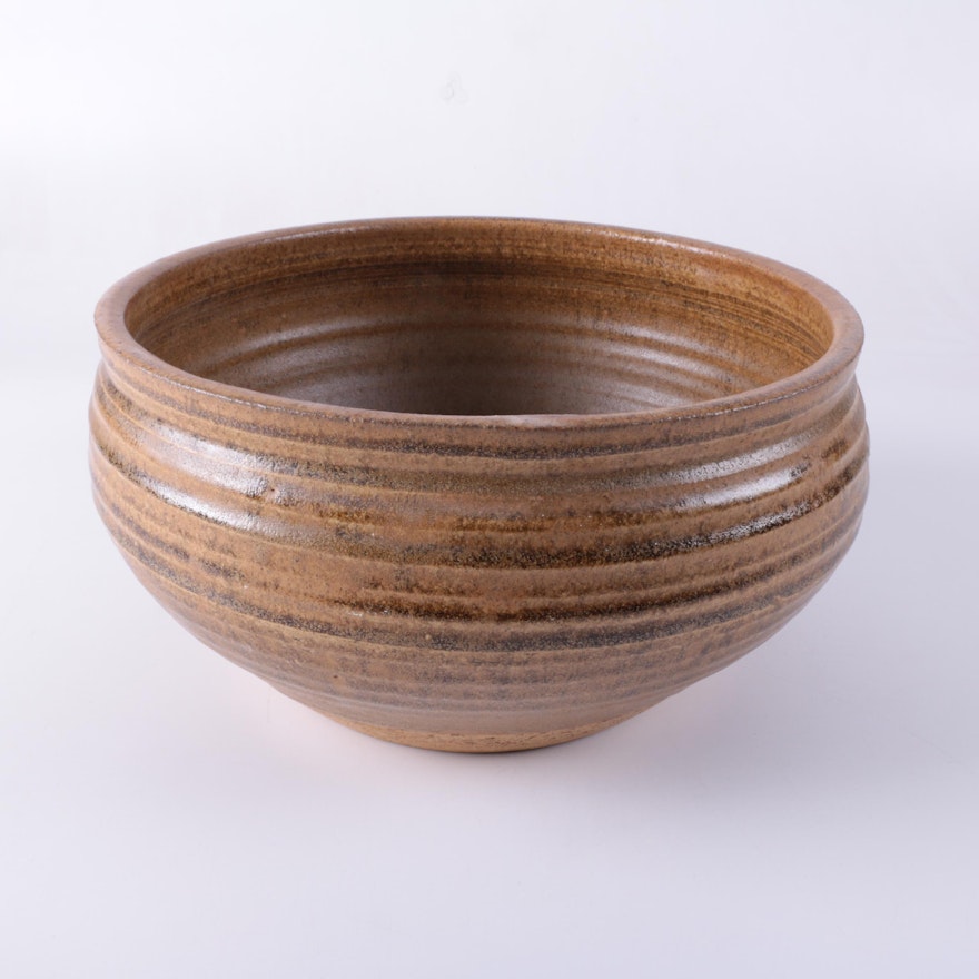 Contemporary Glazed Stoneware Pottery Bowl
