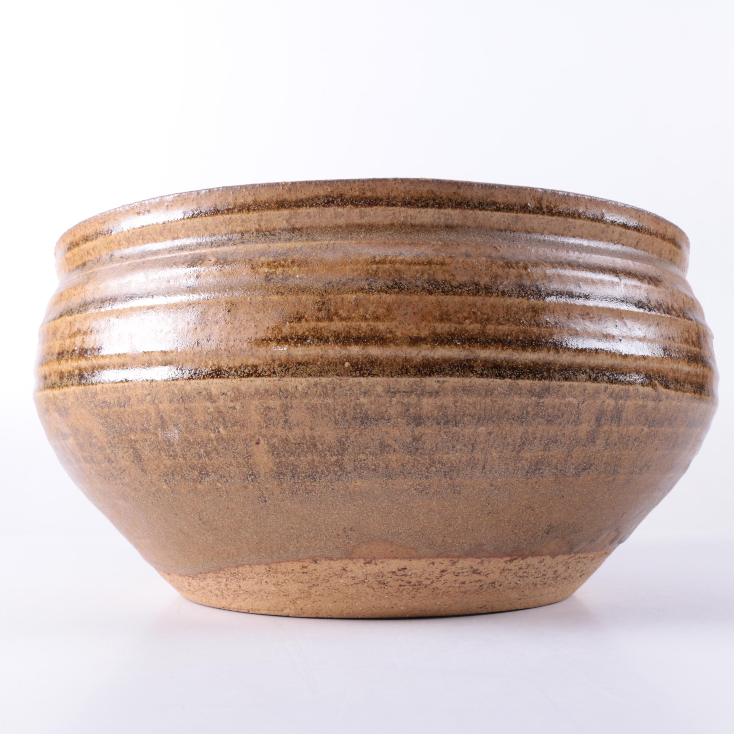 Contemporary Glazed Stoneware Pottery Bowl