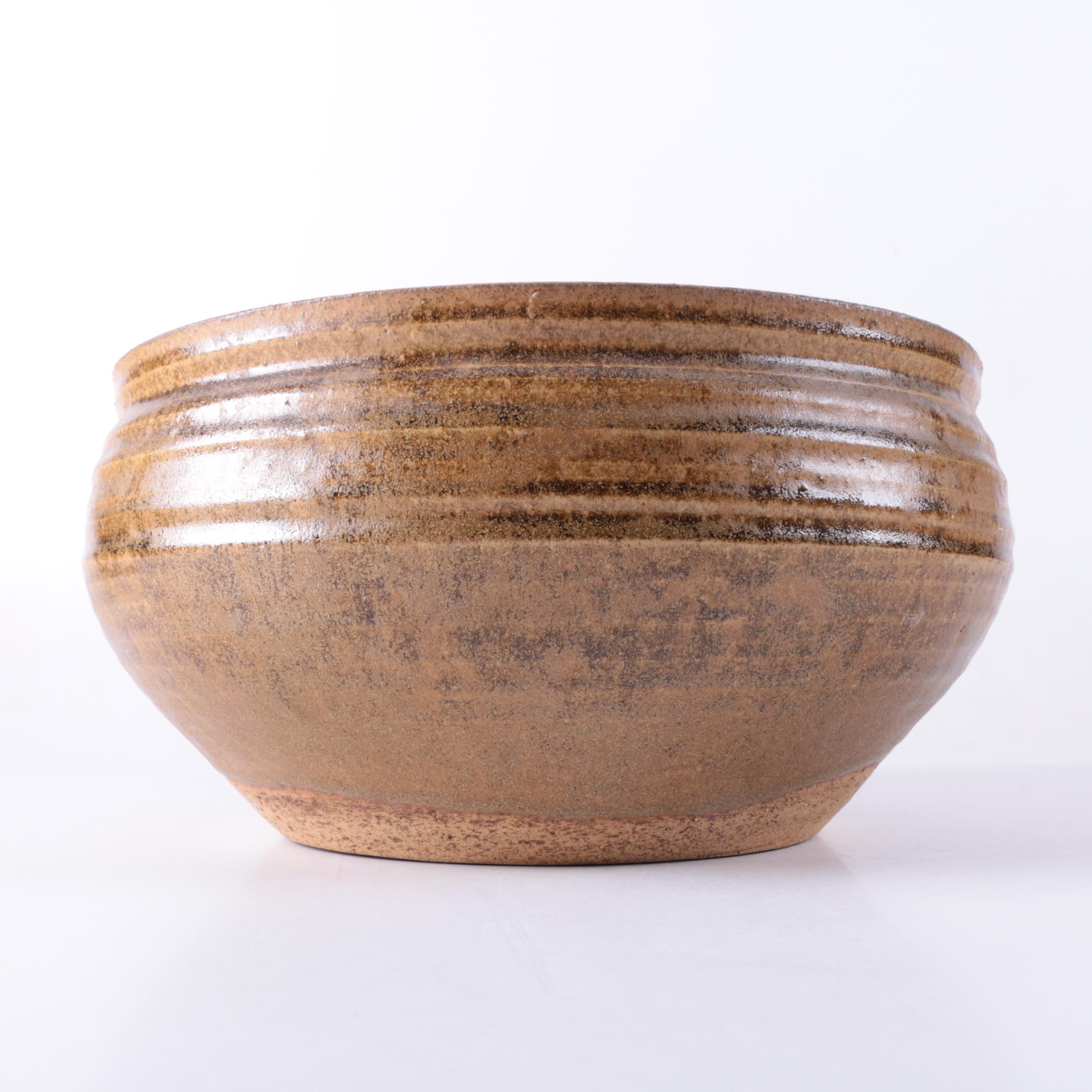 Contemporary Glazed Stoneware Pottery Bowl