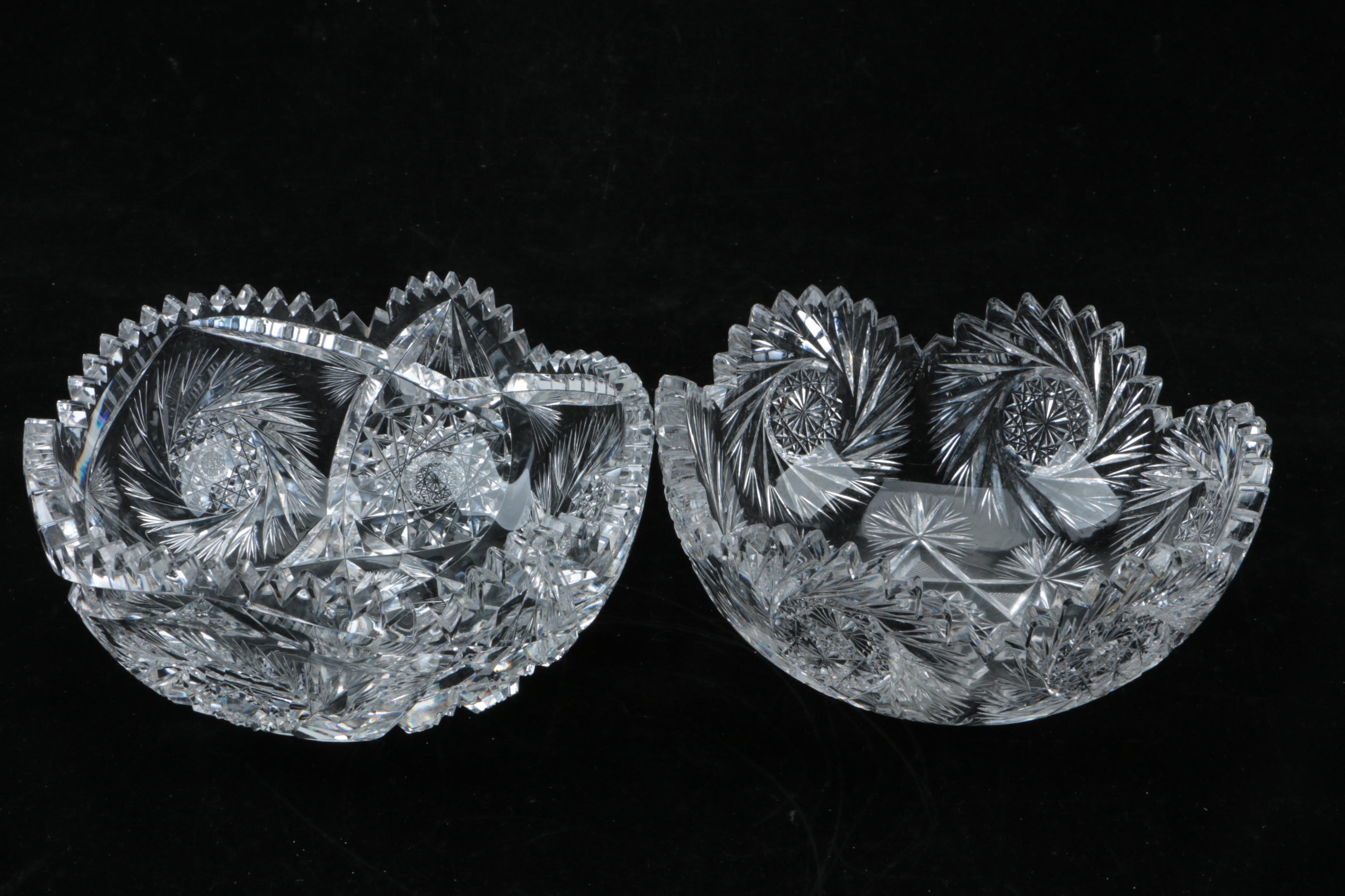 American Brilliant Period Cut Glass Tableware