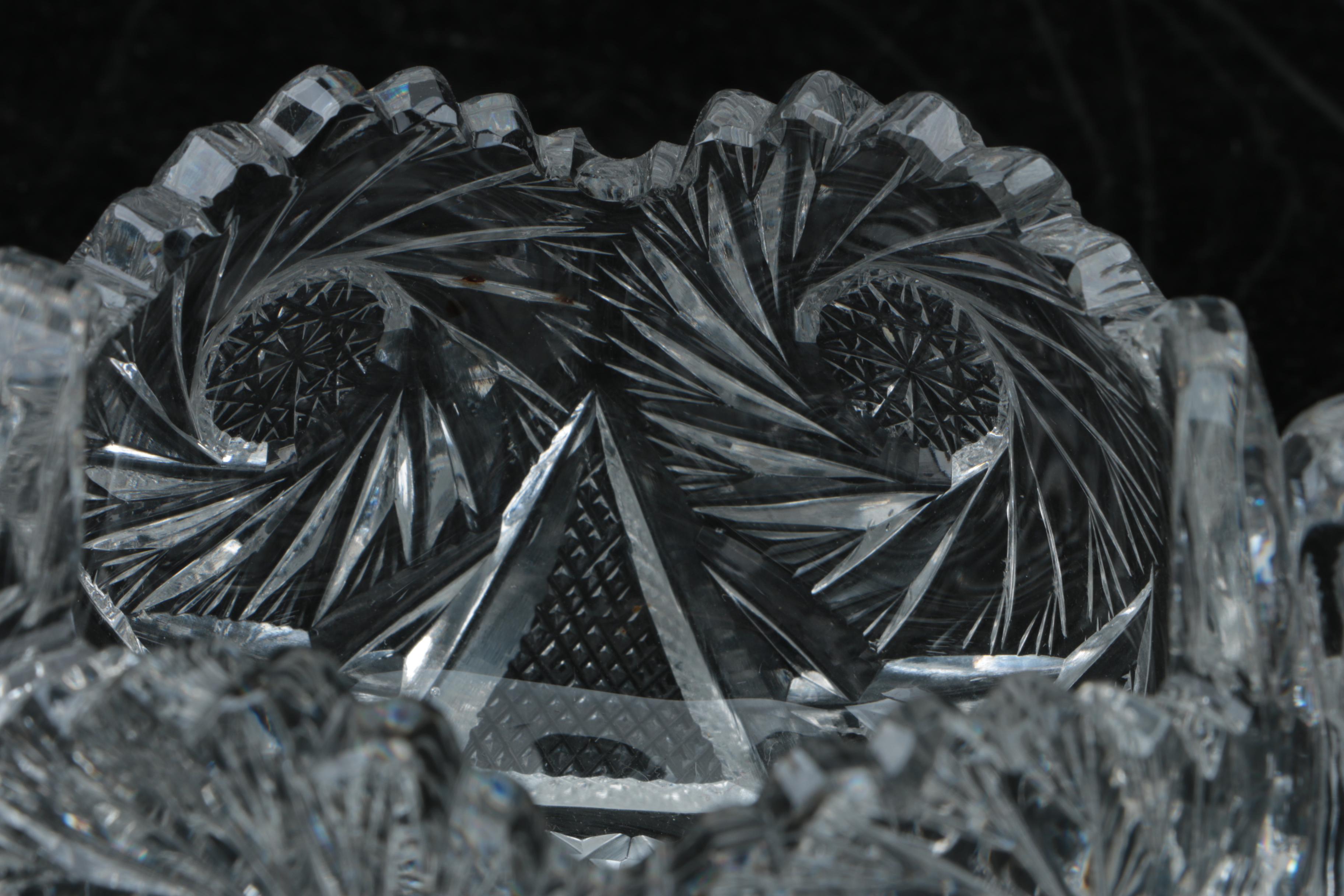 American Brilliant Period Cut Glass Tableware