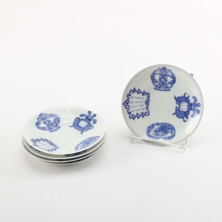 Japanese Late Meiji Period Blue and White Plates