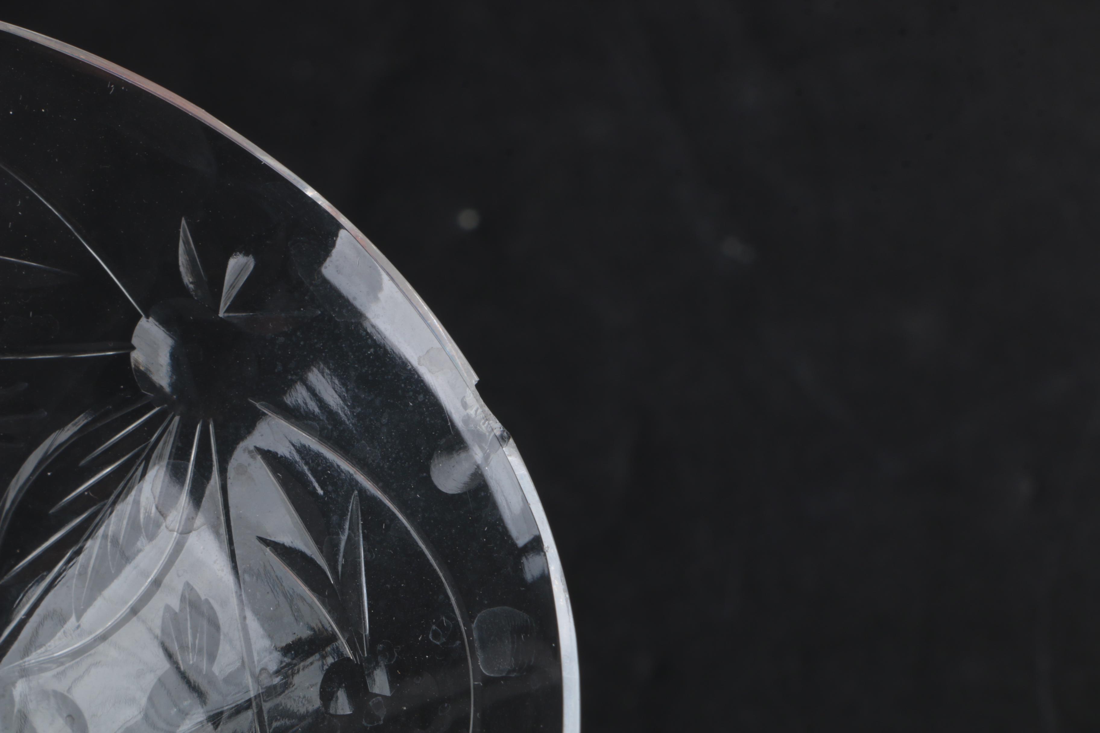 Collection of Floral Cut Crystal Stemware