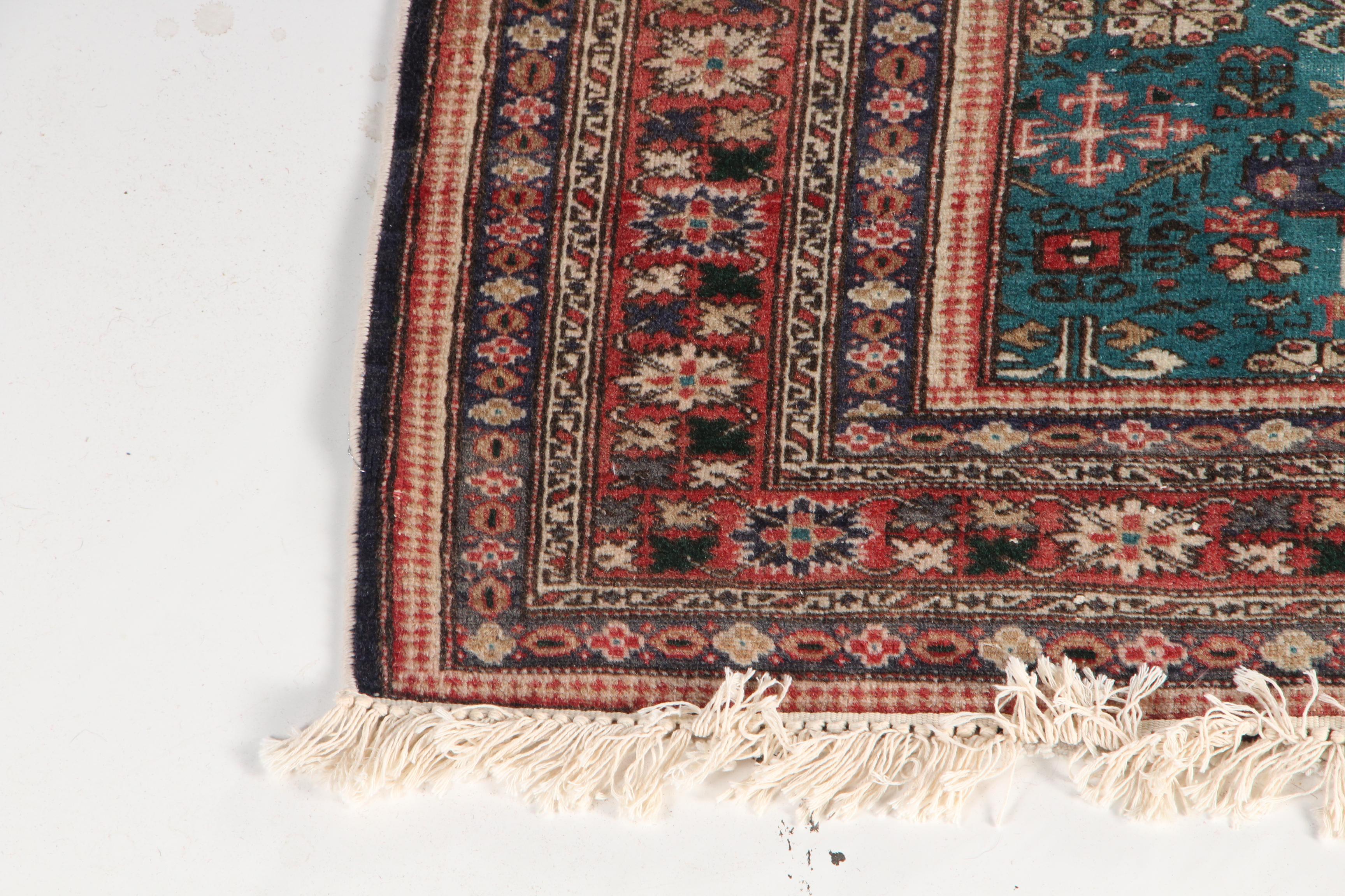Hand-Knotted Kazak Lesghi Wool Area Rug
