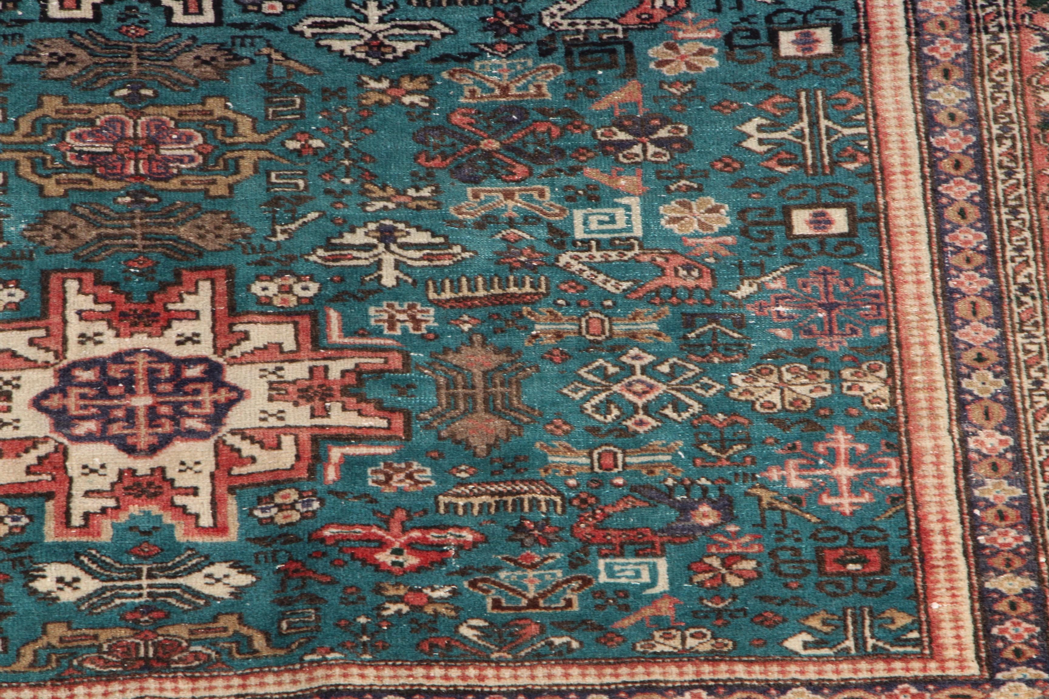 Hand-Knotted Kazak Lesghi Wool Area Rug
