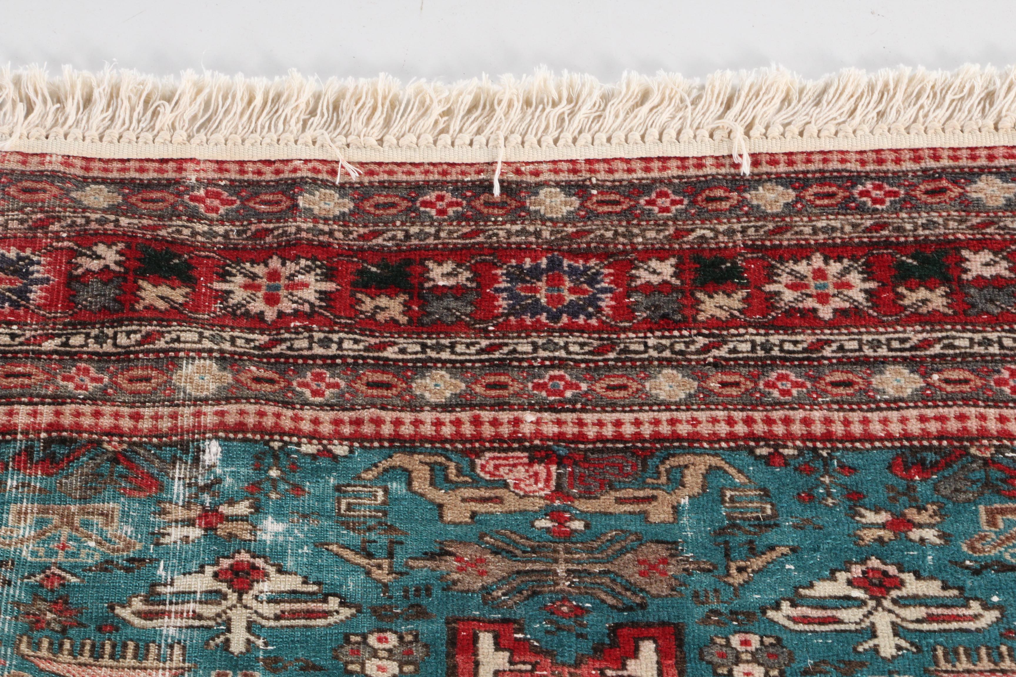 Hand-Knotted Kazak Lesghi Wool Area Rug