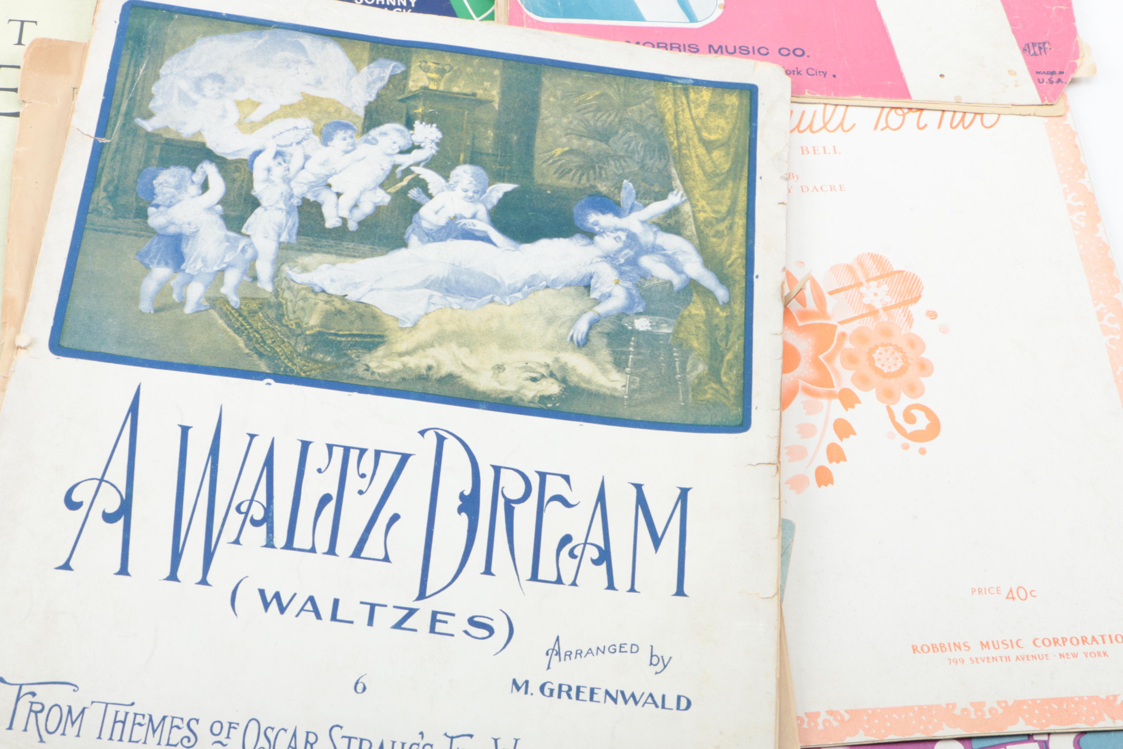 Vintage Classical and Popular Sheet Music, Including Bing Crosby